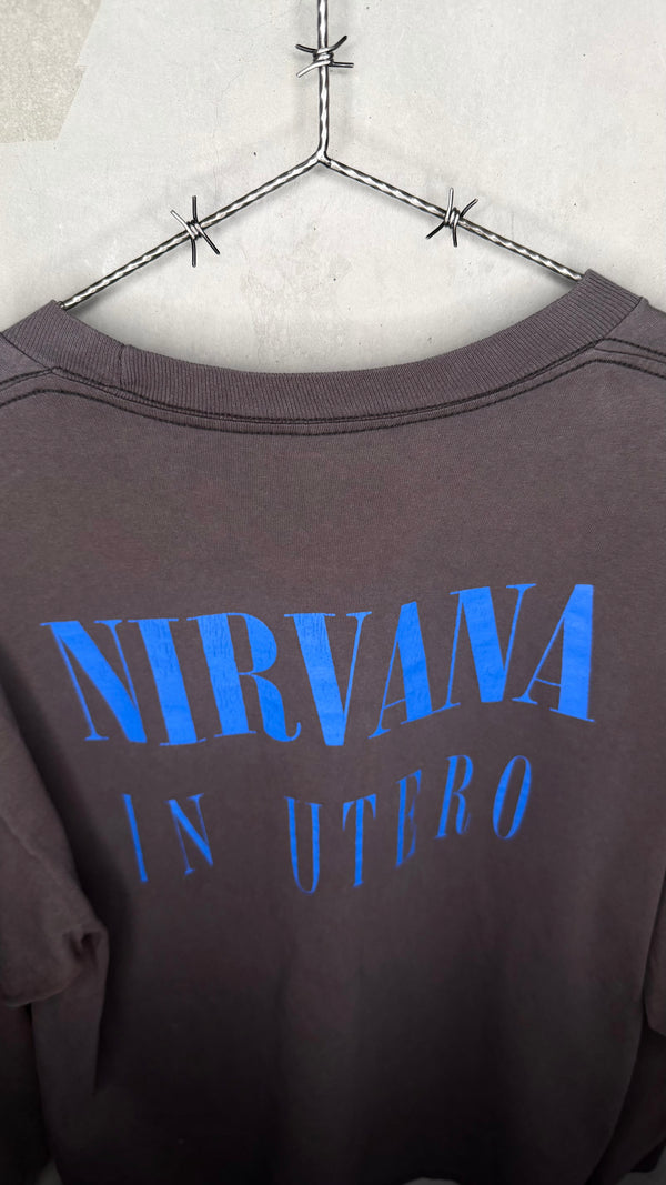 NIRVANA IN UTERO RAPE ME EURO BOOTLEG LONGSLEEVE TEE