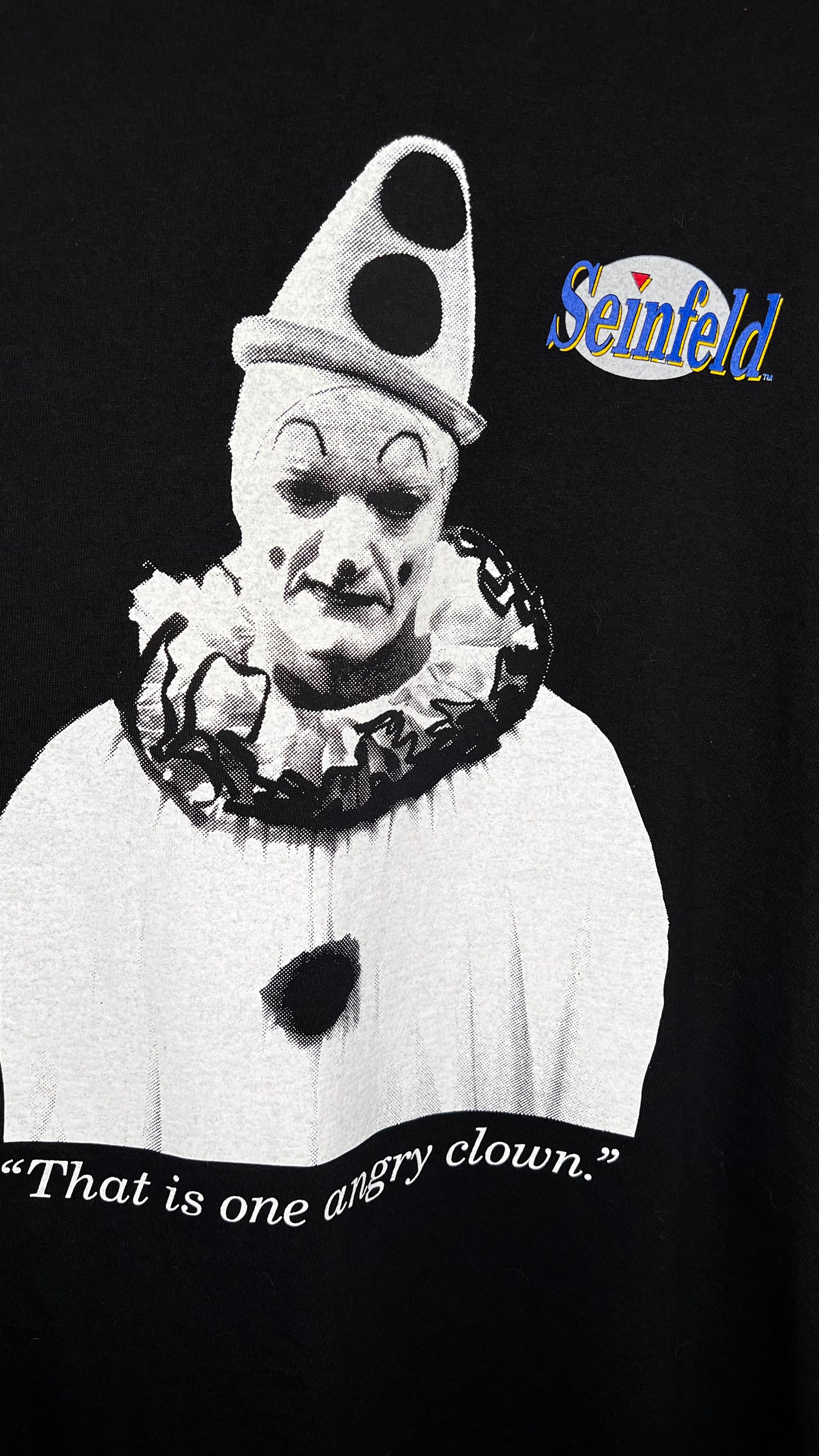 SEINFELD RARE CRAZY JOE DAVOLA CLOWN TEE | ‘THAT IS ONE ANGRY CLOWN’