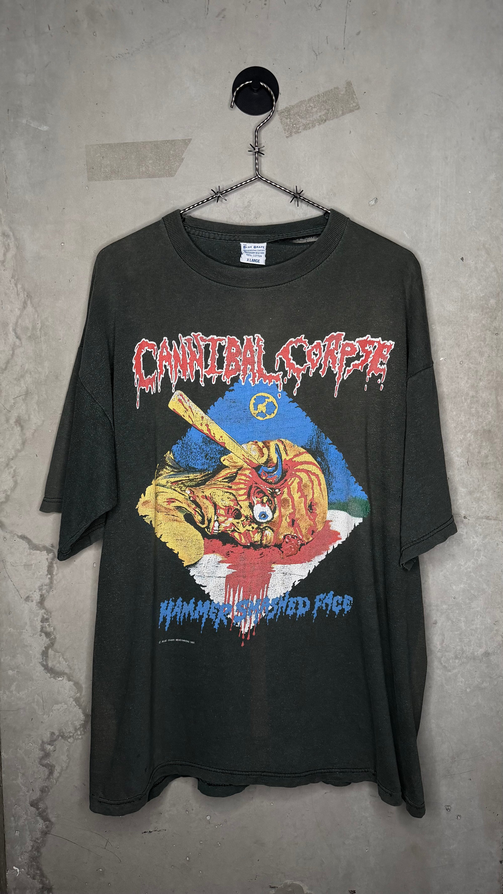 CANNIBAL CORPSE HAMMER SMASHED FACE FADED EURO TOUR TEE