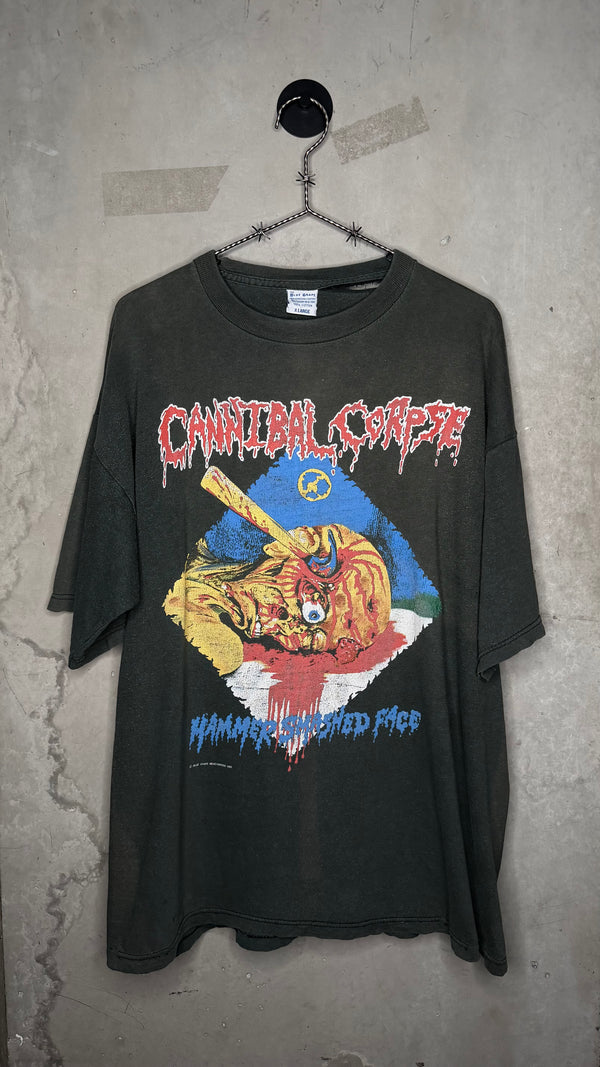 CANNIBAL CORPSE HAMMER SMASHED FACE FADED EURO TOUR TEE
