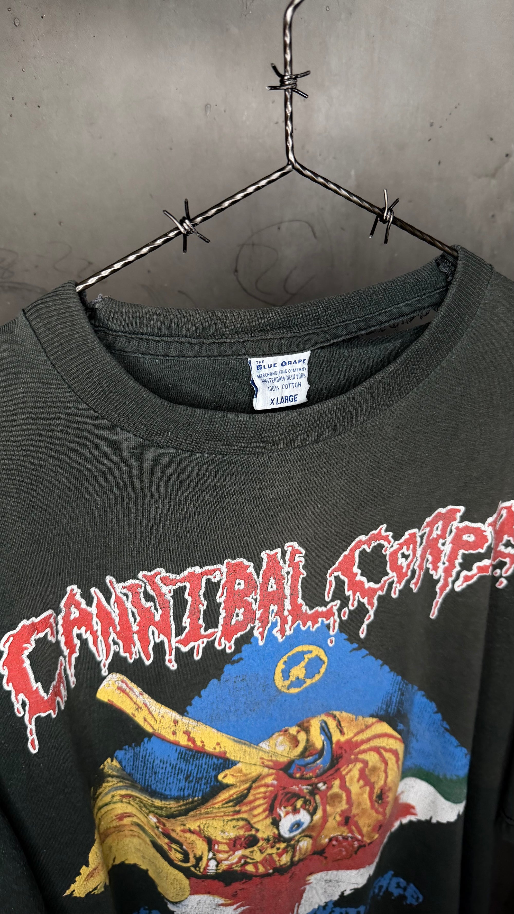 CANNIBAL CORPSE HAMMER SMASHED FACE FADED EURO TOUR TEE