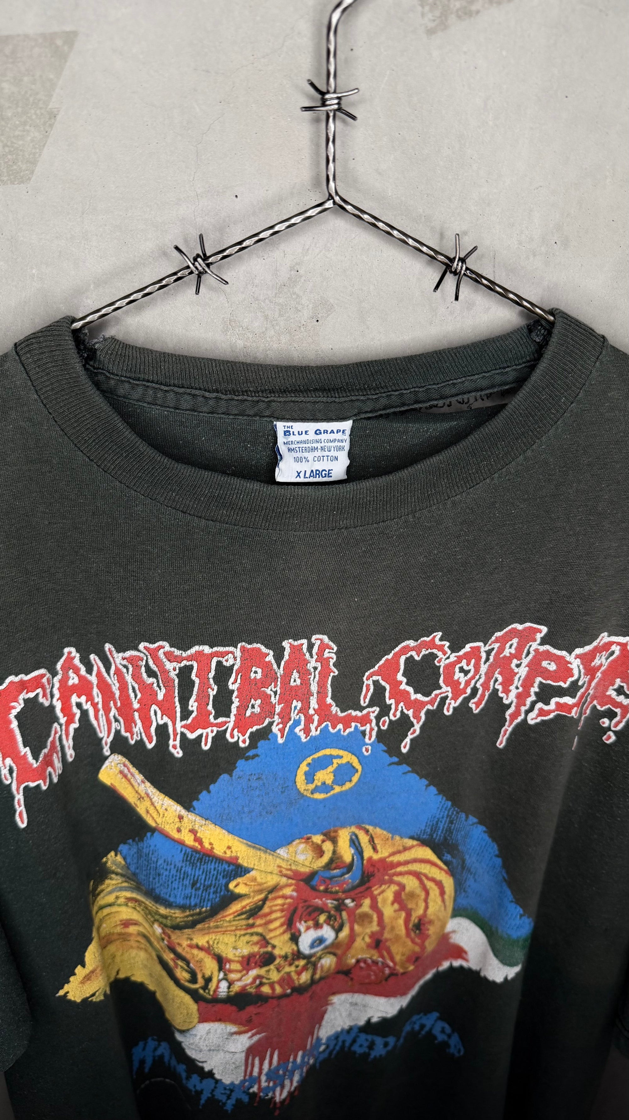 CANNIBAL CORPSE HAMMER SMASHED FACE FADED EURO TOUR TEE