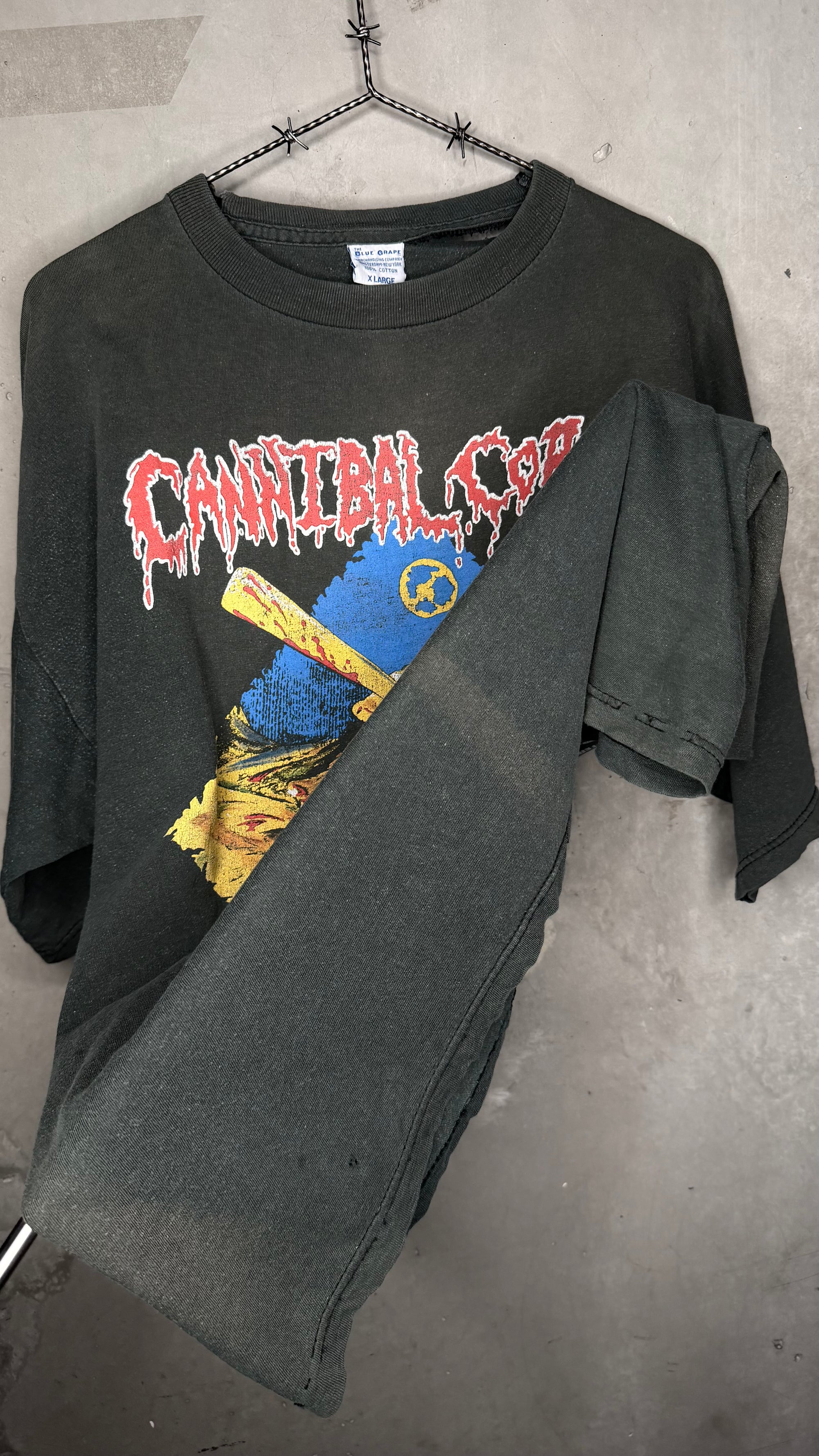 CANNIBAL CORPSE HAMMER SMASHED FACE FADED EURO TOUR TEE