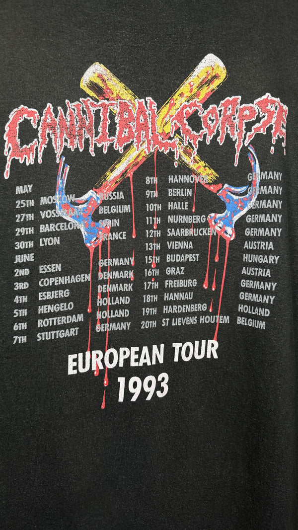 CANNIBAL CORPSE HAMMER SMASHED FACE FADED EURO TOUR TEE