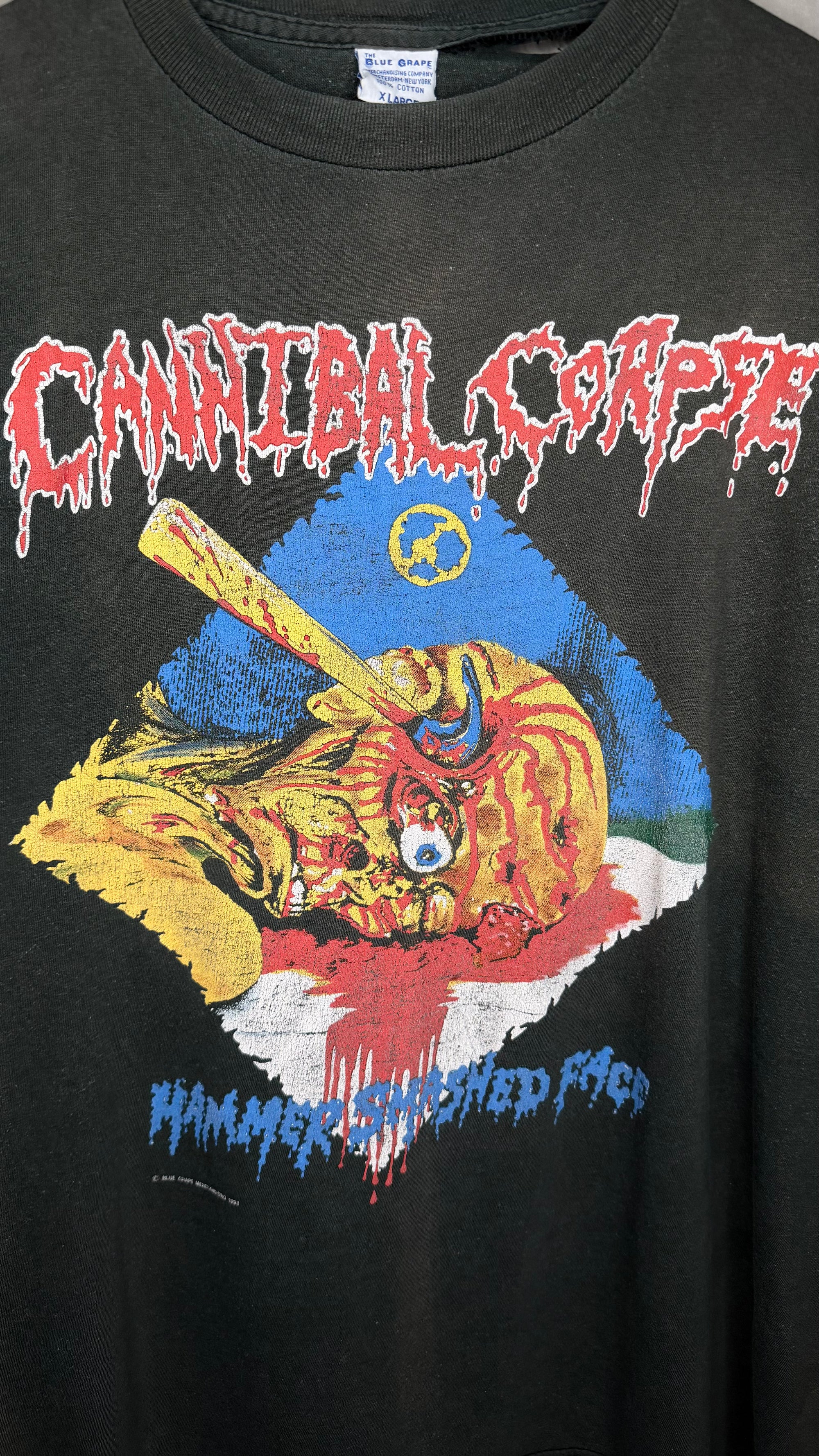 CANNIBAL CORPSE HAMMER SMASHED FACE FADED EURO TOUR TEE