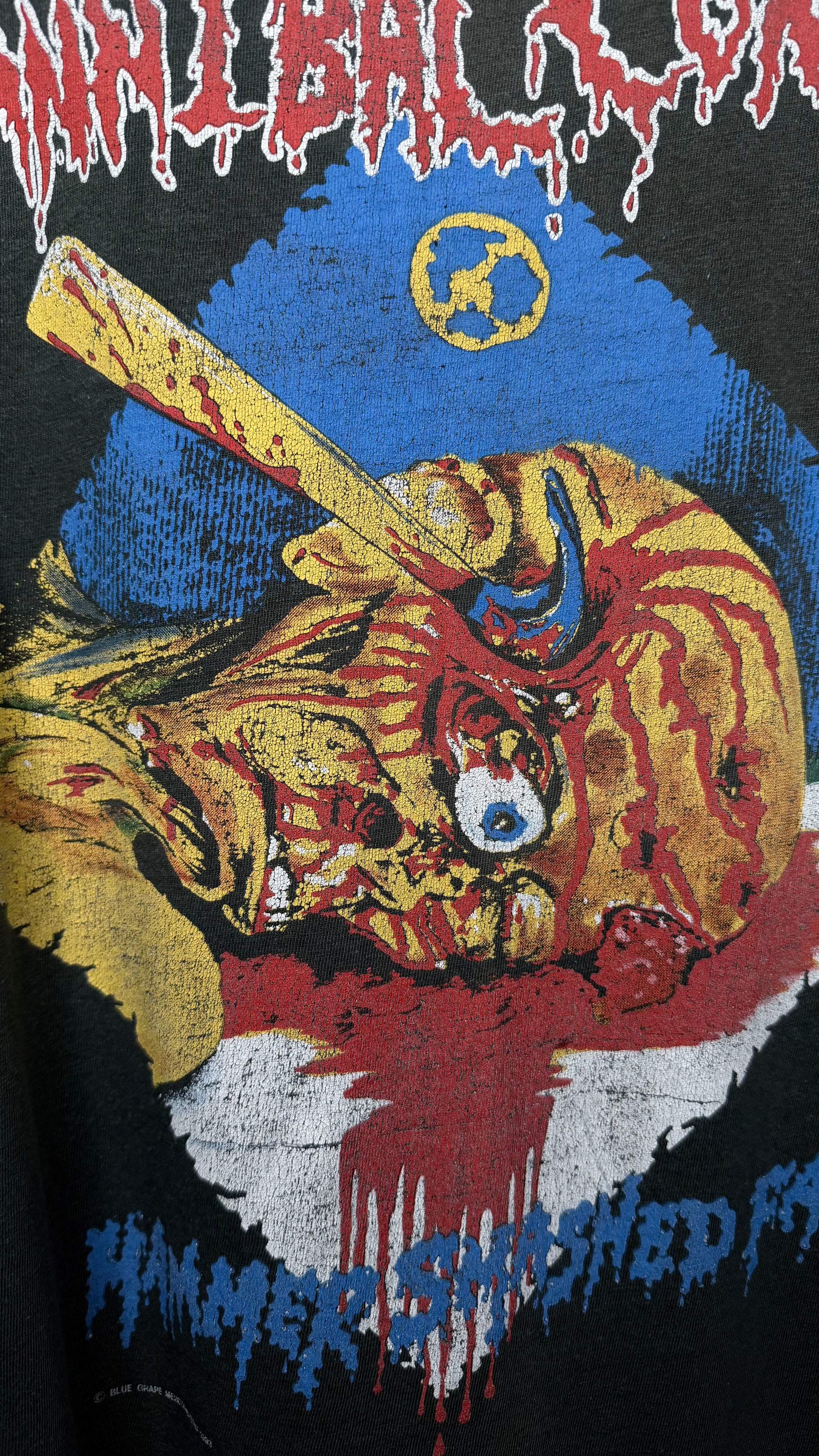 CANNIBAL CORPSE HAMMER SMASHED FACE FADED EURO TOUR TEE