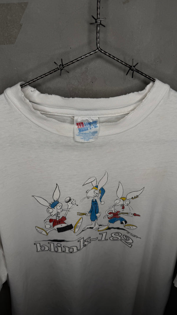 BLINK 182 VERY RARE BUNNY CARICATURE TEE | ROADIE BUNNY BACKHIT | CHESHIRE CAT ERA