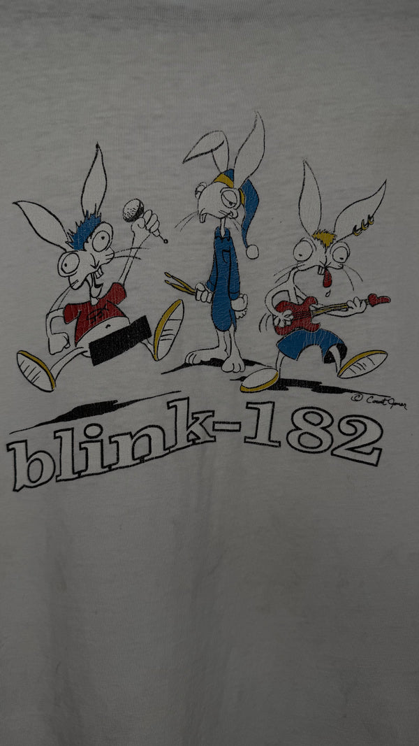 BLINK 182 VERY RARE BUNNY CARICATURE TEE | ROADIE BUNNY BACKHIT | CHESHIRE CAT ERA