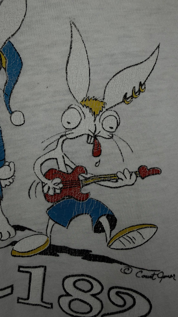 BLINK 182 VERY RARE BUNNY CARICATURE TEE | ROADIE BUNNY BACKHIT | CHESHIRE CAT ERA