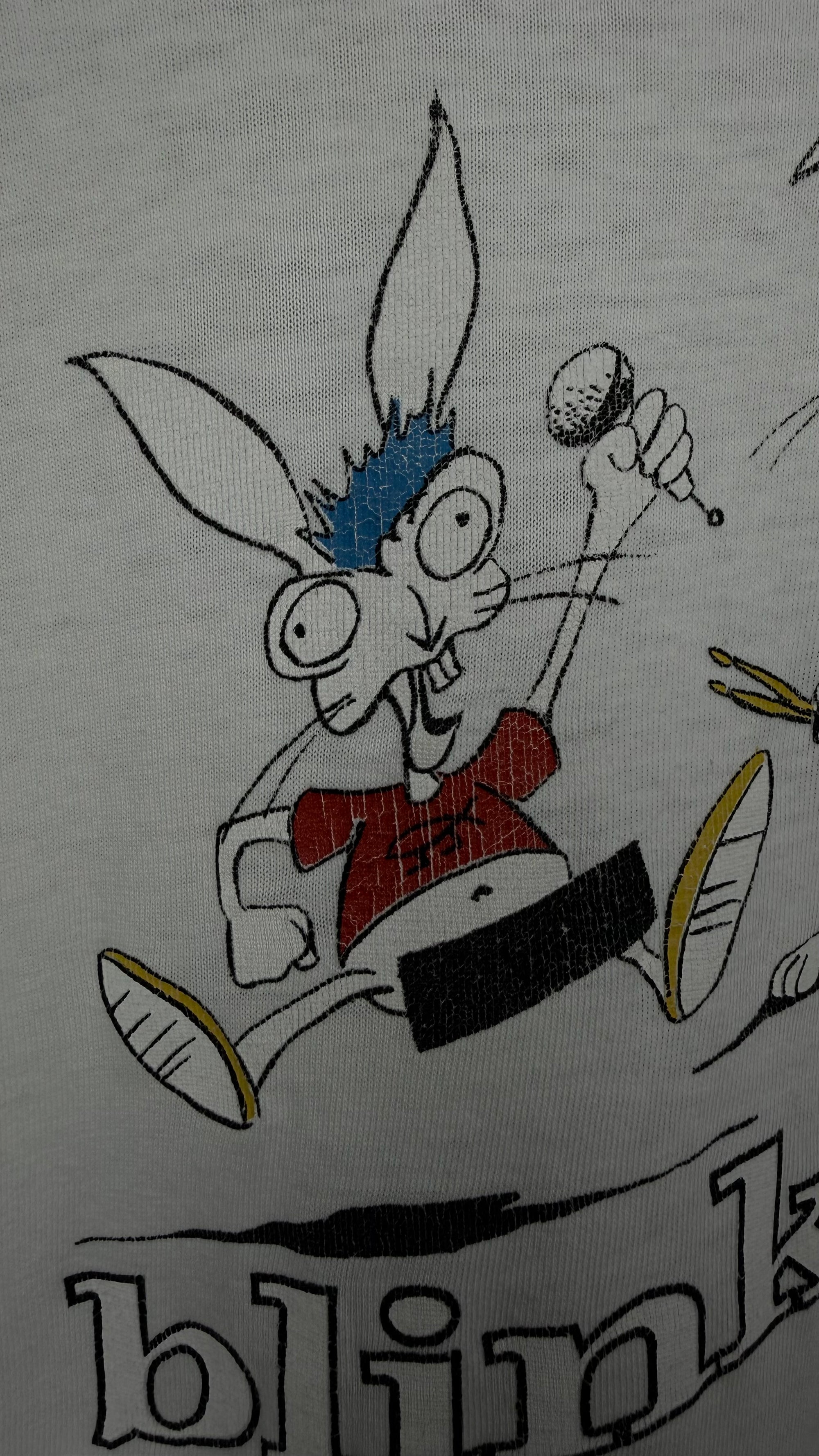BLINK 182 VERY RARE BUNNY CARICATURE TEE | ROADIE BUNNY BACKHIT | CHESHIRE CAT ERA