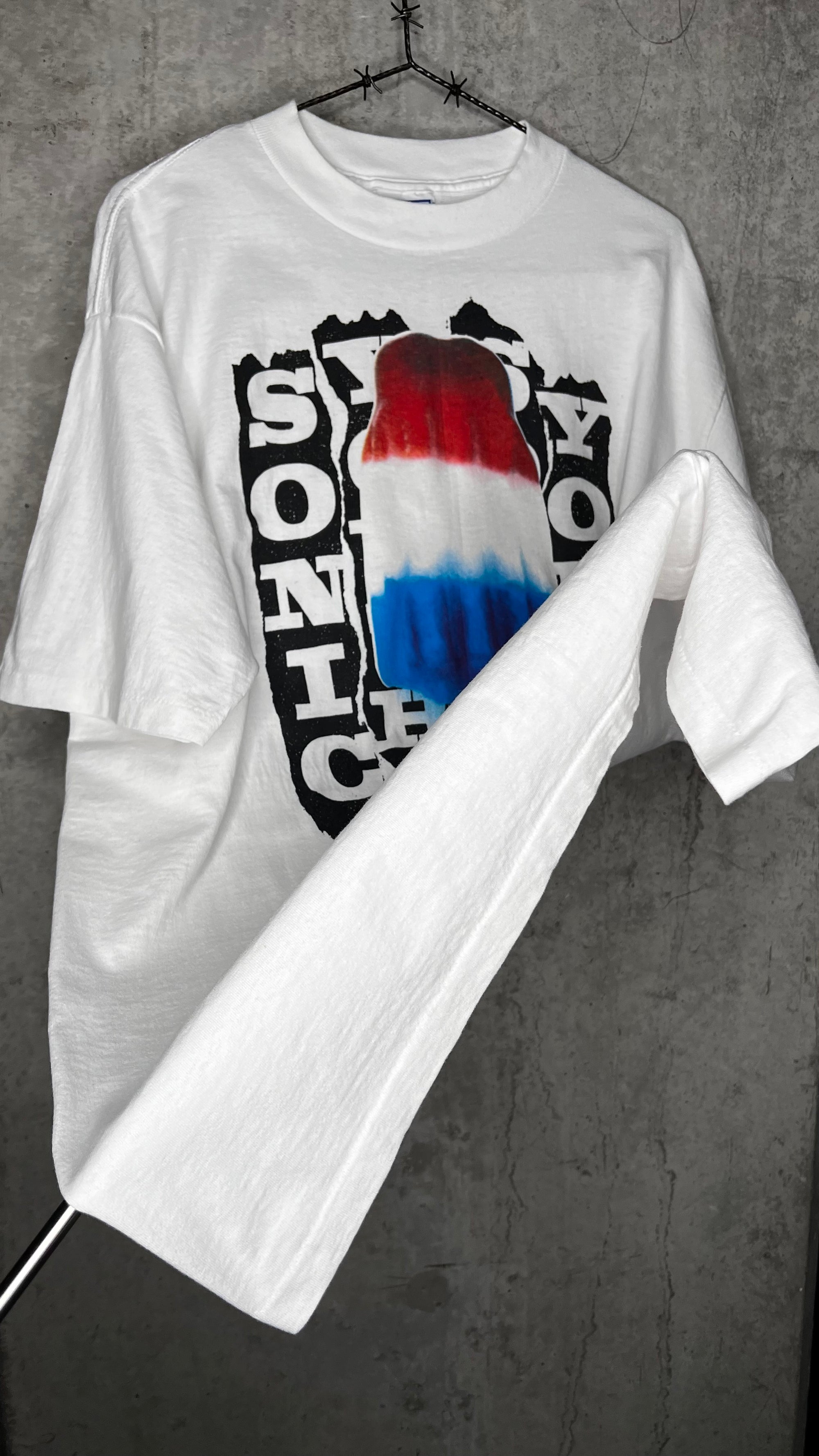 SONIC YOUTH BOMB POP ONE-DAY-ONLY JULY 4TH NYC CENTRAL PARK 92’ TEE | SUN RA BACK HIT