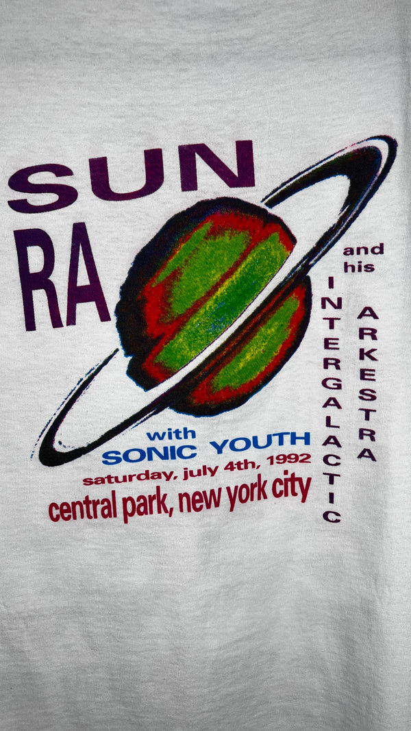 SONIC YOUTH BOMB POP ONE-DAY-ONLY JULY 4TH NYC CENTRAL PARK 92’ TEE | SUN RA BACK HIT
