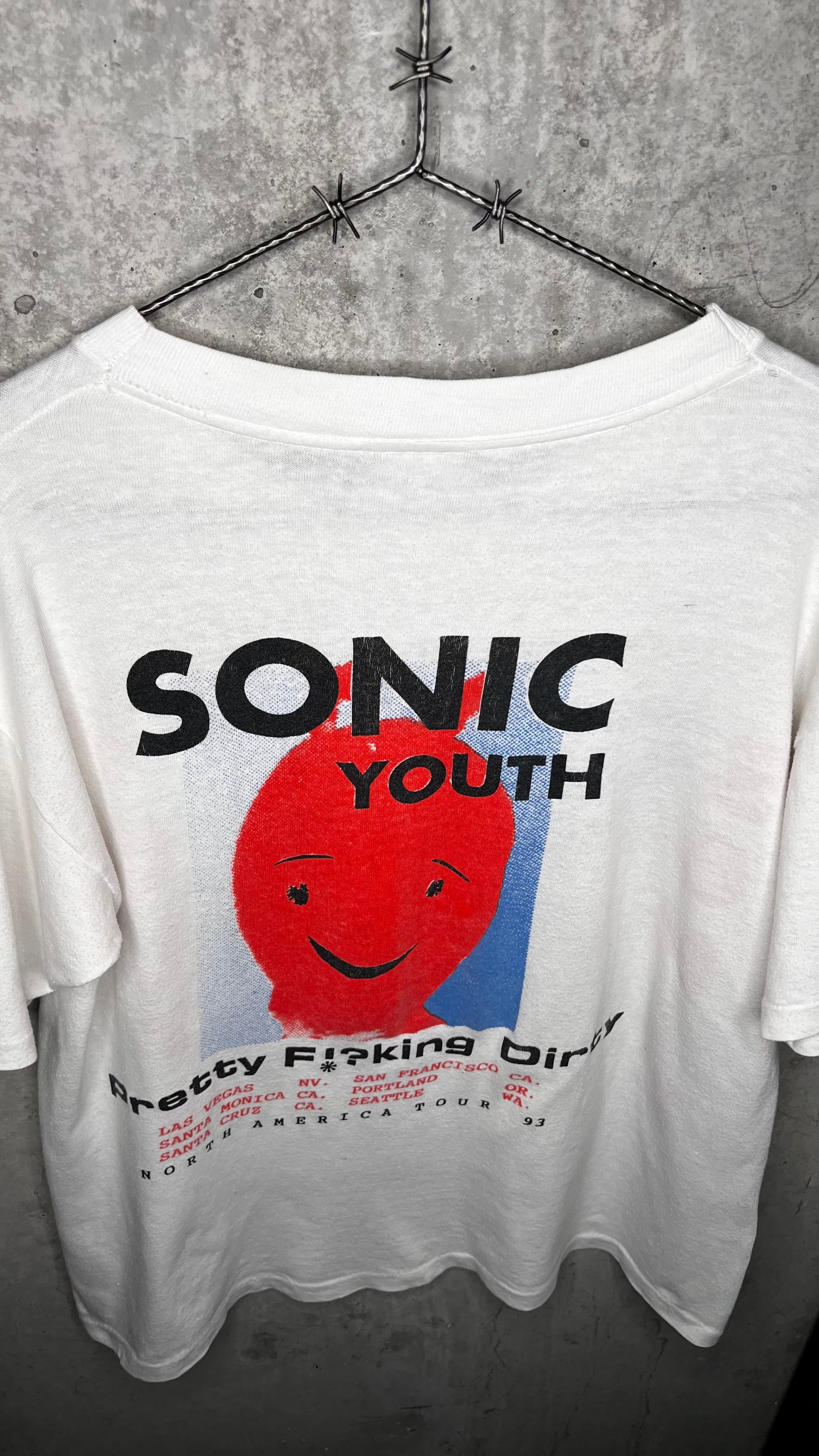 SONIC YOUTH RARE PRETTY FUCKING DIRTY NORTH AMERICAN TOUR 93’ BOOTLEG TEE