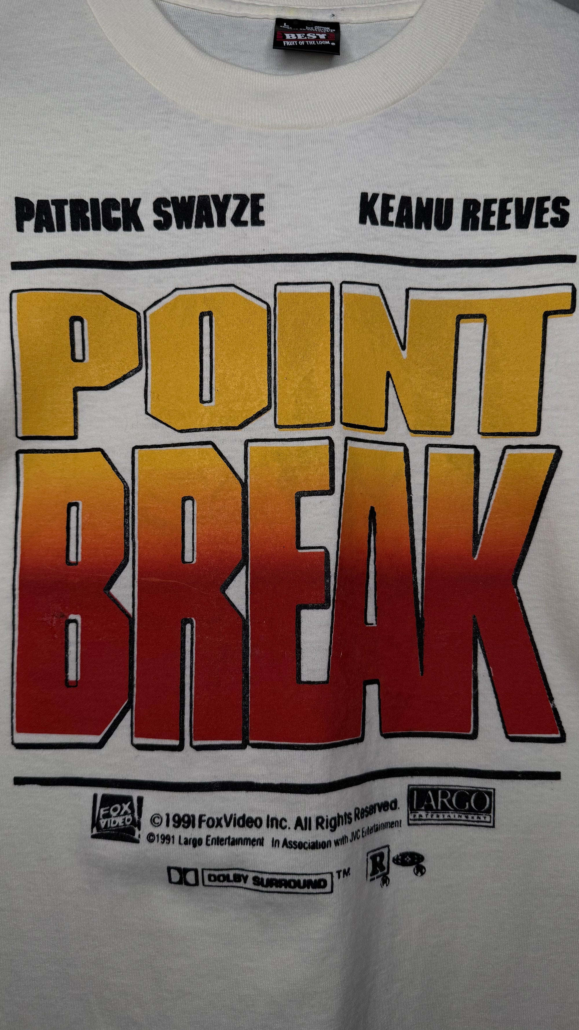 POINT BREAK MOVIE TEE | BIG PRINT | PATRICK SWAYZE & KEANU REEVES