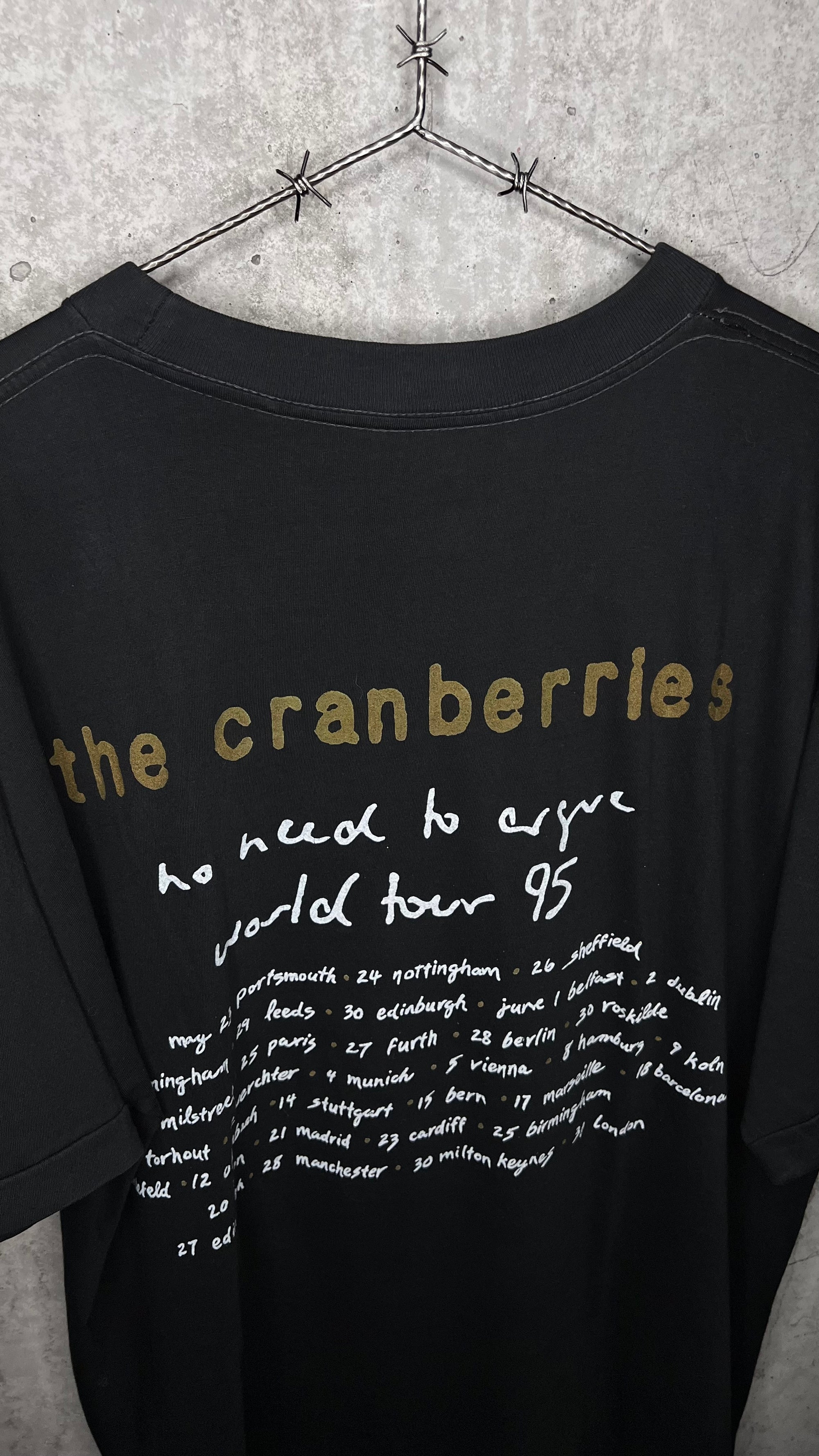 THE CRANBERRIES ZOMBIE TEE | NO NEED TO ARGUE WORLD TOUR | EURO BLACK VARIANT