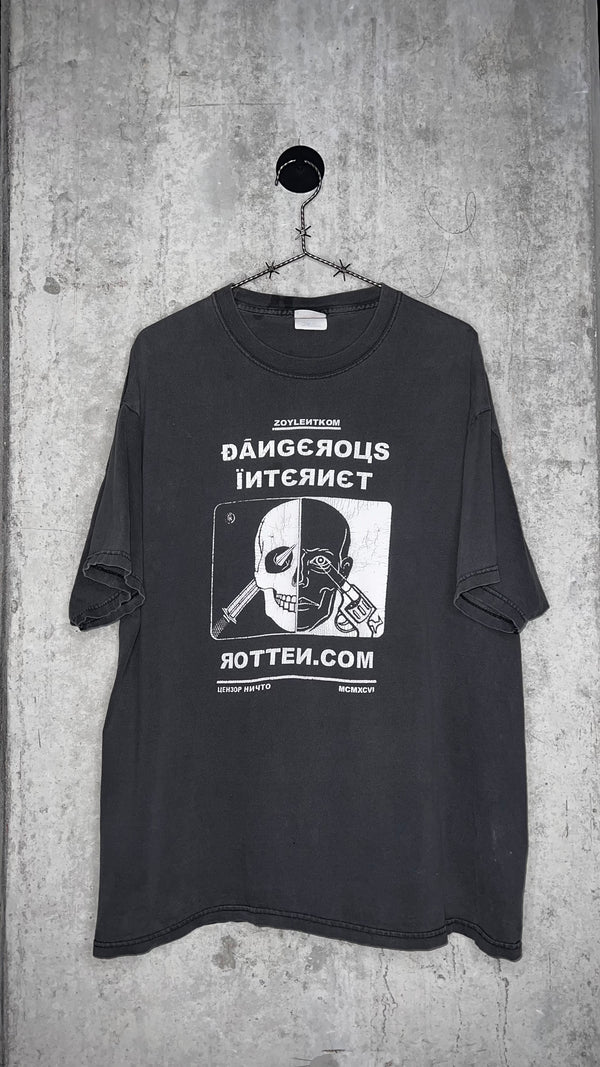 ROTTEN.COM RARE 1996 DANGEROUS INTERNET OFFICIAL MERCH TEE | FADER