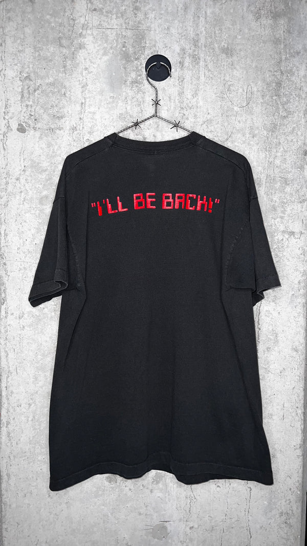 THE TERMINATOR POSTER PRINT TEE | ‘I’LL BE BACK’ | RARE BIG FAVE ARNOLD SCHWARZENEGGER