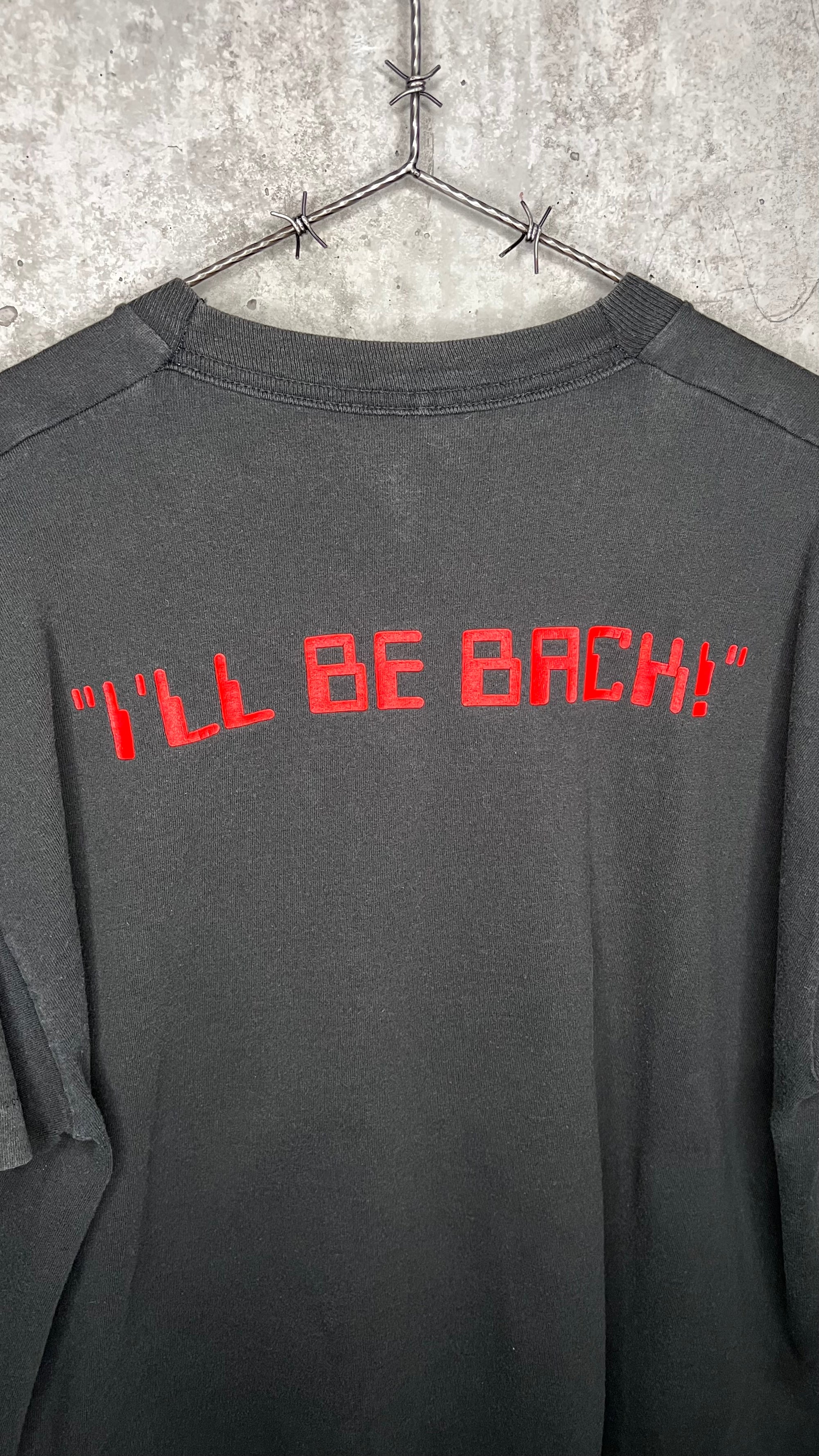 THE TERMINATOR POSTER PRINT TEE | ‘I’LL BE BACK’ | RARE BIG FAVE ARNOLD SCHWARZENEGGER