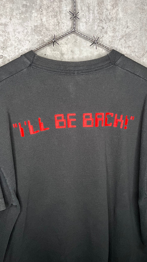 THE TERMINATOR POSTER PRINT TEE | ‘I’LL BE BACK’ | RARE BIG FAVE ARNOLD SCHWARZENEGGER