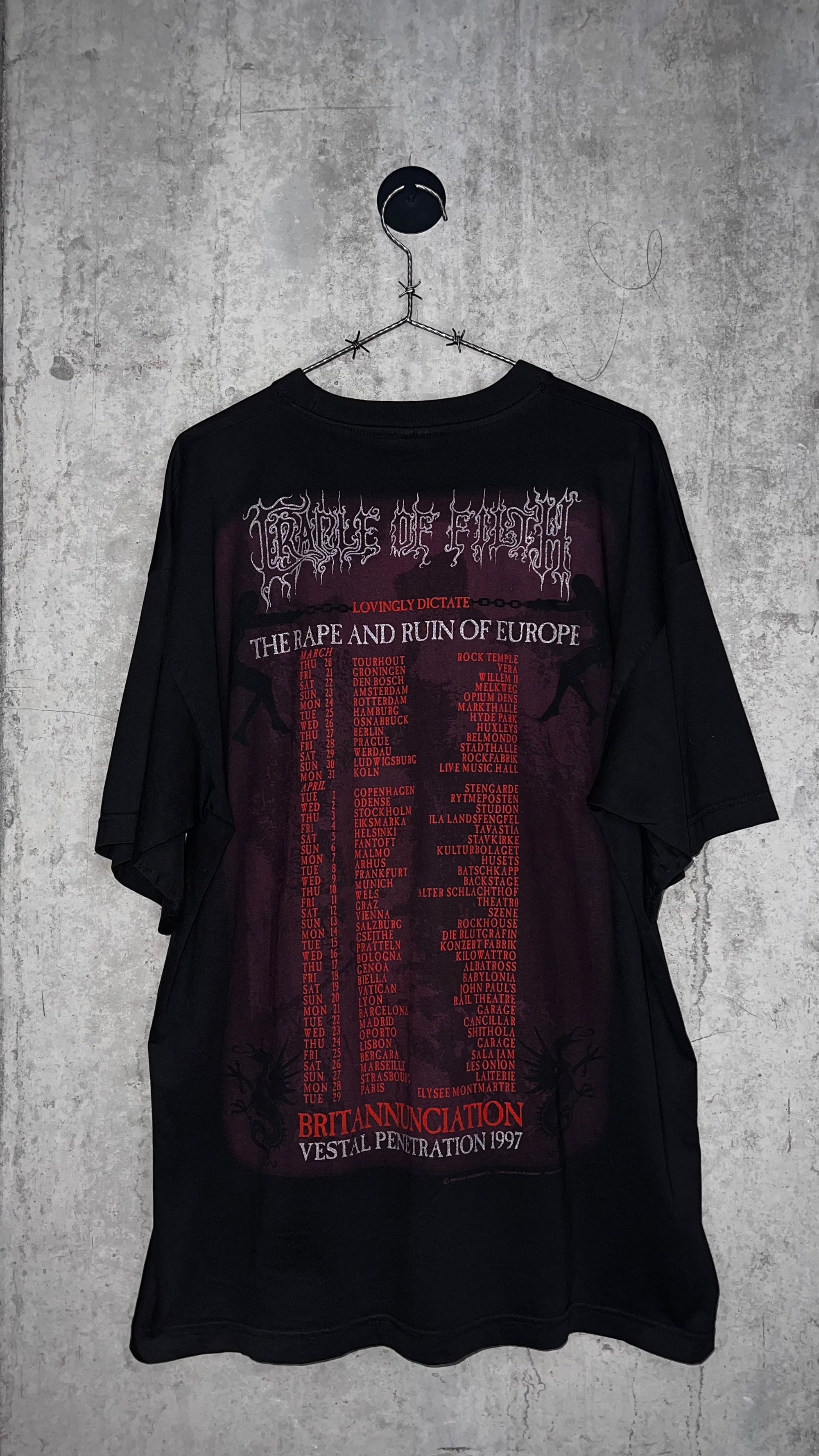 CRADLE OF FILTH THE RAPE AND RUIN OF EUROPE TEE | BRITANNUNCIATION VESTAL PENETRATION