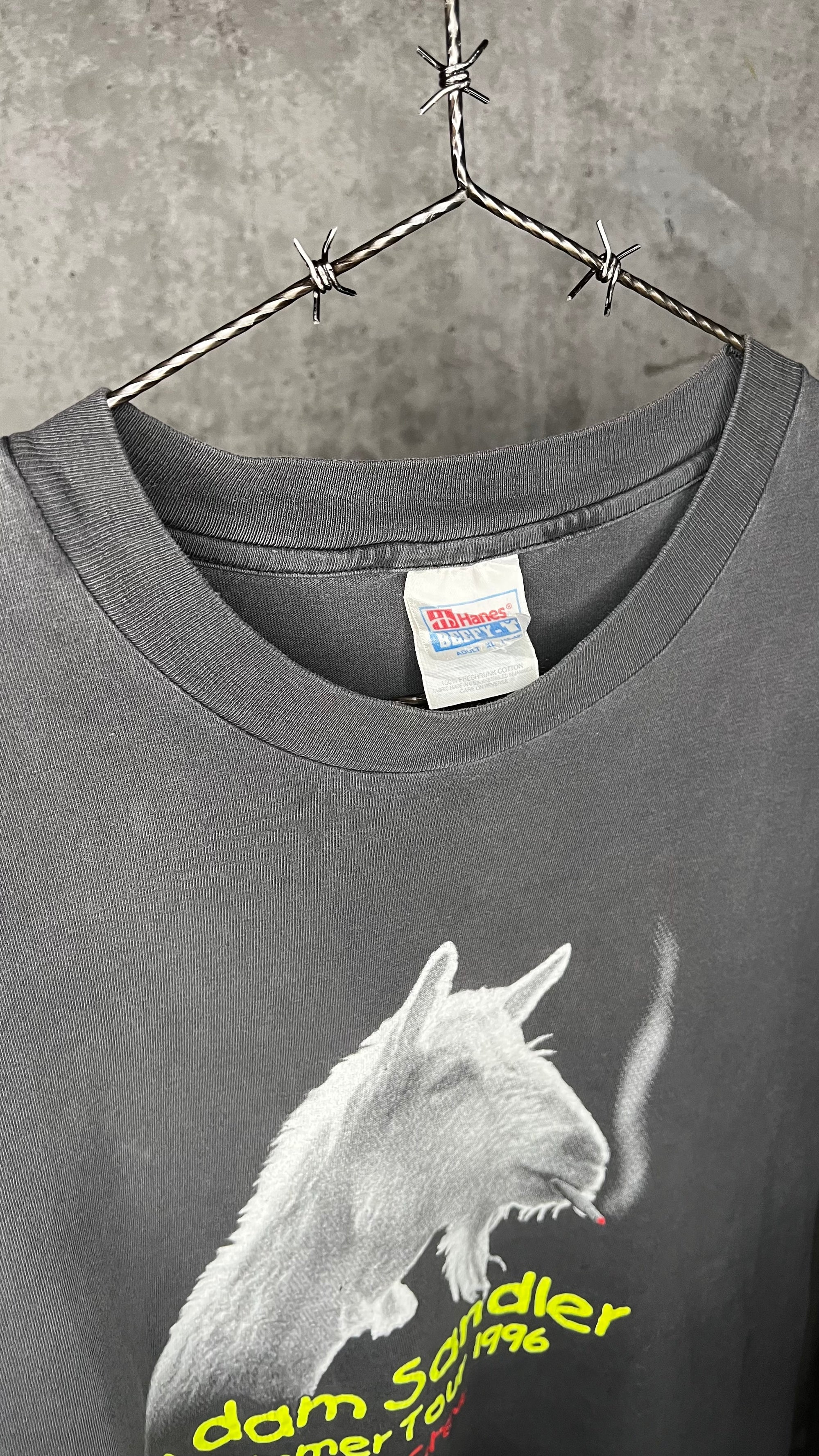 ADAM SANDLER SUMMER TOUR 96’ RARE VIDEO CREW TEE | SMOKING GOAT | ‘WHAT THE HELL HAPPENED TO ME’ STAND-UP TOUR HBO SPECIAL