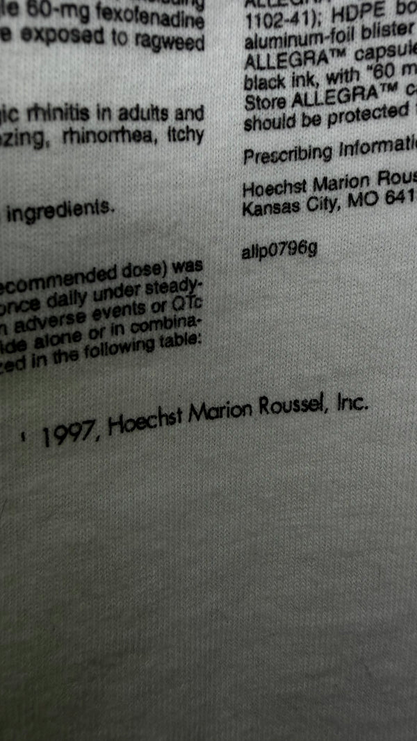 ALLEGRA PHARMACEUTICAL DRUG PROMO TEE