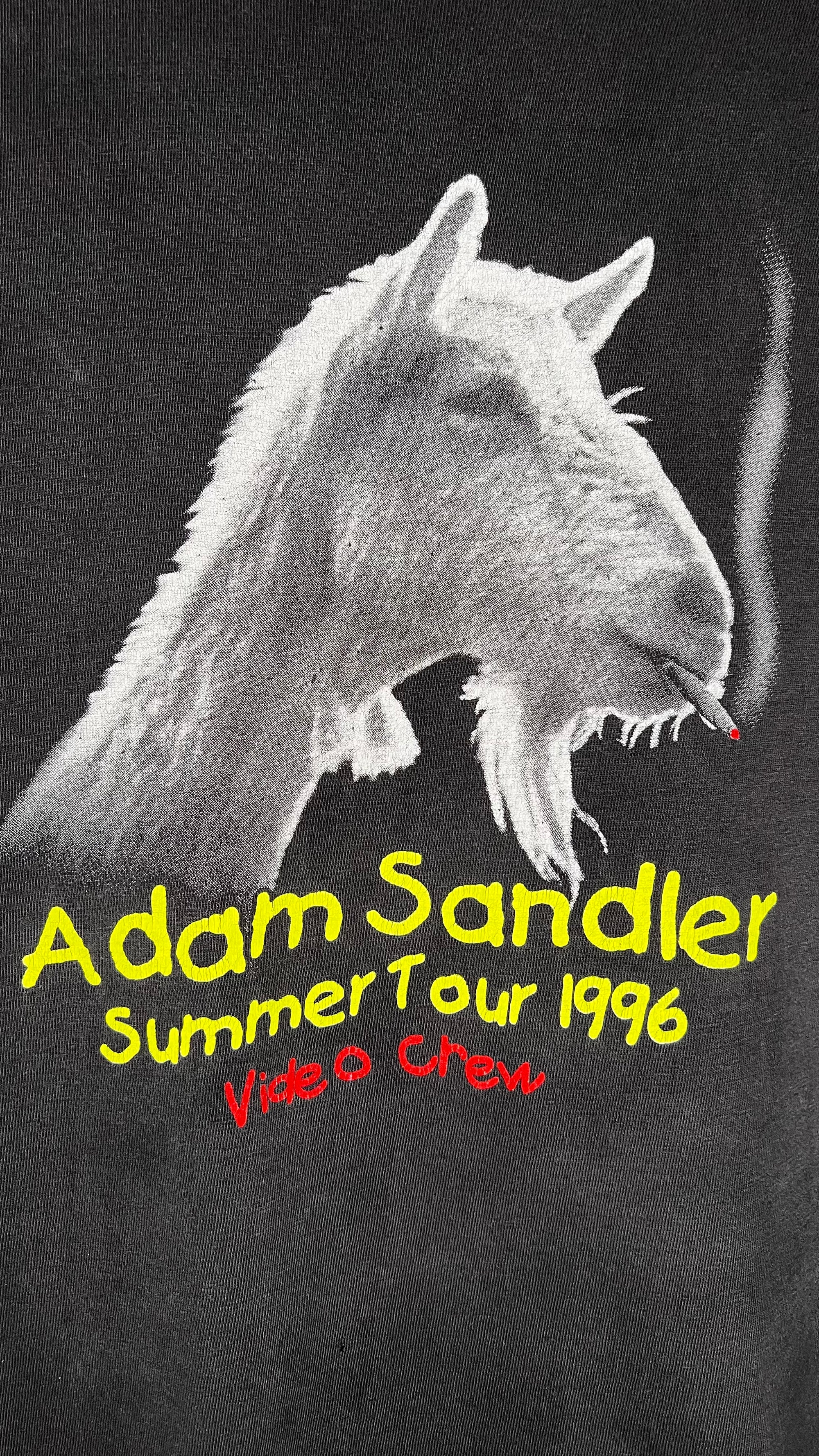 ADAM SANDLER SUMMER TOUR 96’ RARE VIDEO CREW TEE | SMOKING GOAT | ‘WHAT THE HELL HAPPENED TO ME’ STAND-UP TOUR HBO SPECIAL