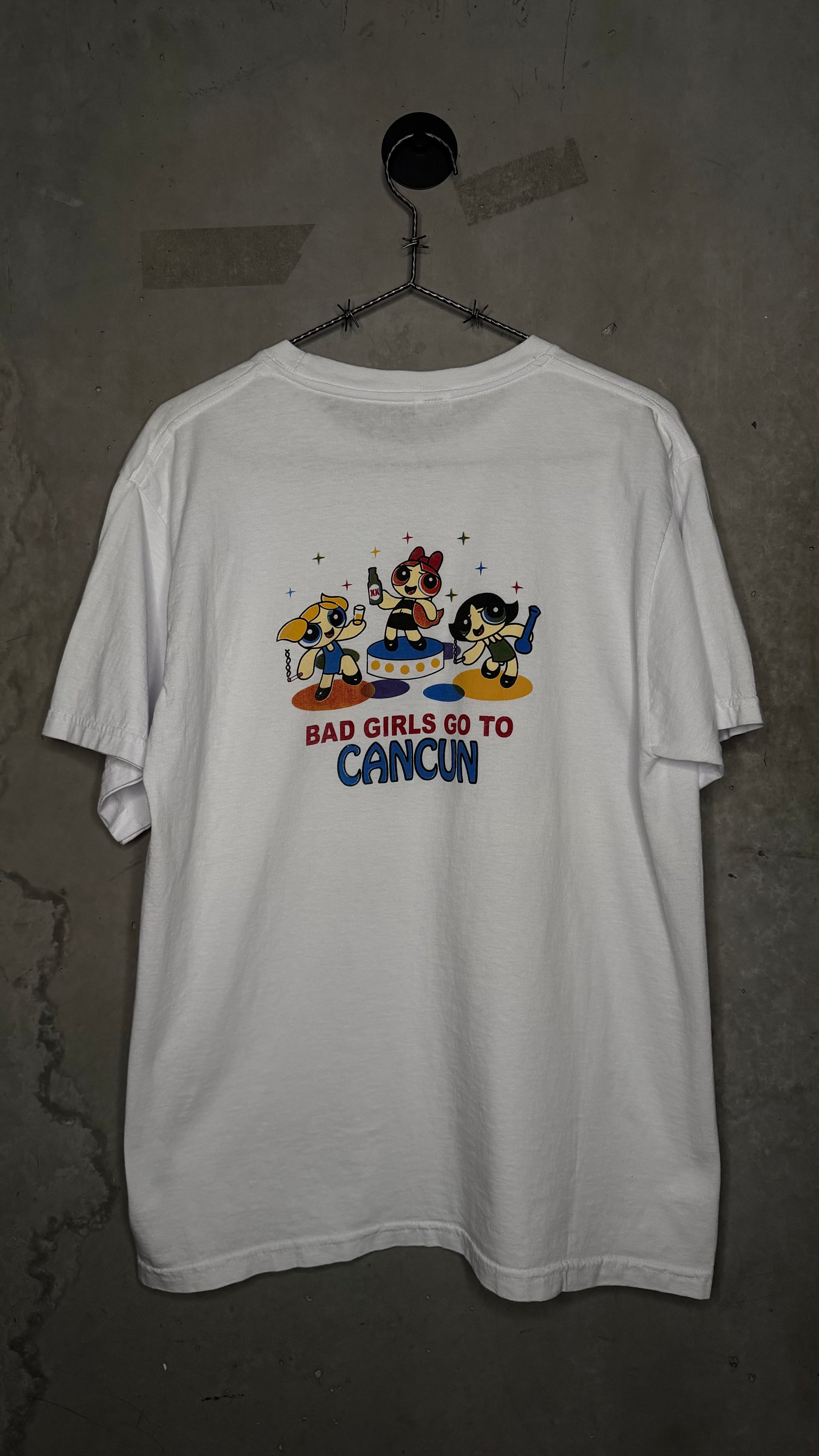 POWERPUFF GIRLS BOOTLEG TEE | ‘GOOD GIRLS GO TO HEAVEN… BAD GIRLS GO TO CANCUN’