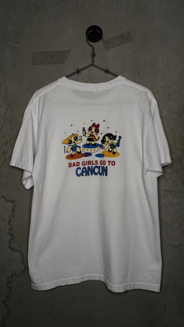 POWERPUFF GIRLS BOOTLEG TEE | ‘GOOD GIRLS GO TO HEAVEN… BAD GIRLS GO TO CANCUN’