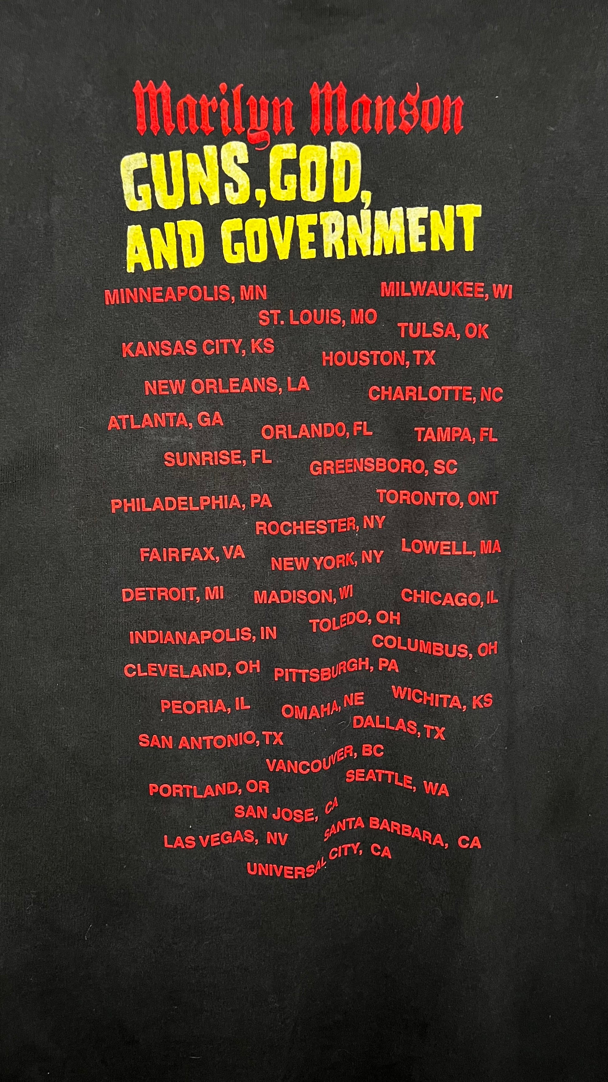 MARILYN MANSON GODS, GUNS, AND GOVERNMENT TOUR TEE