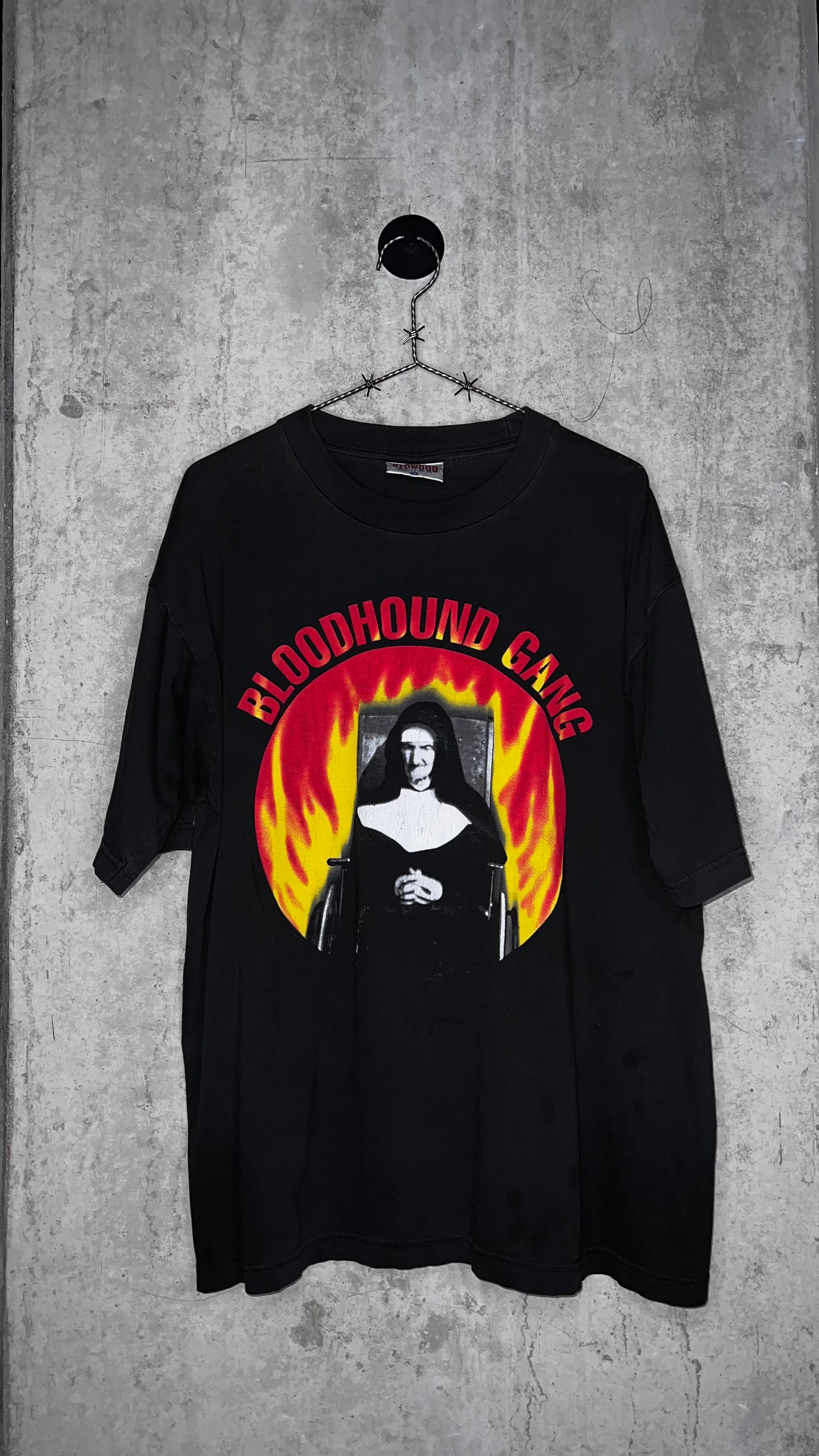 BLOODHOUND GANG RARE FIRE WATER BURN SINGLE ART TEE | FLAMING NUN | BURN MOTHERFUCKER BURN