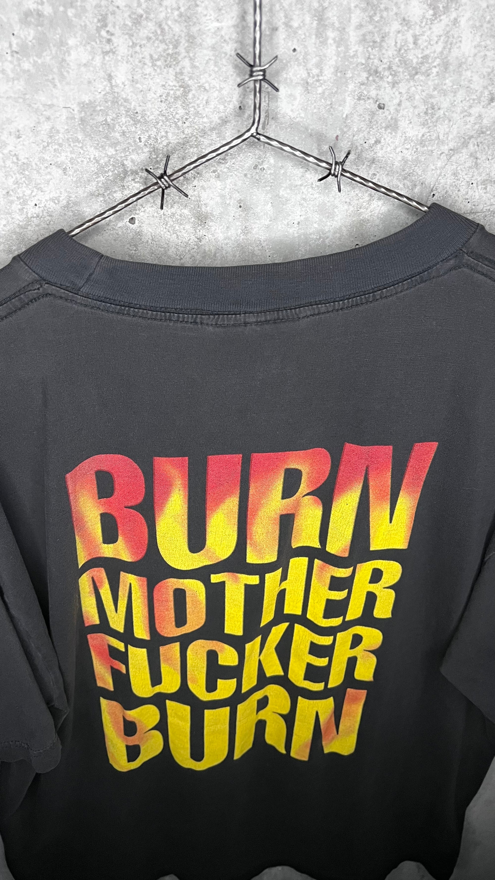 BLOODHOUND GANG RARE FIRE WATER BURN SINGLE ART TEE | FLAMING NUN | BURN MOTHERFUCKER BURN