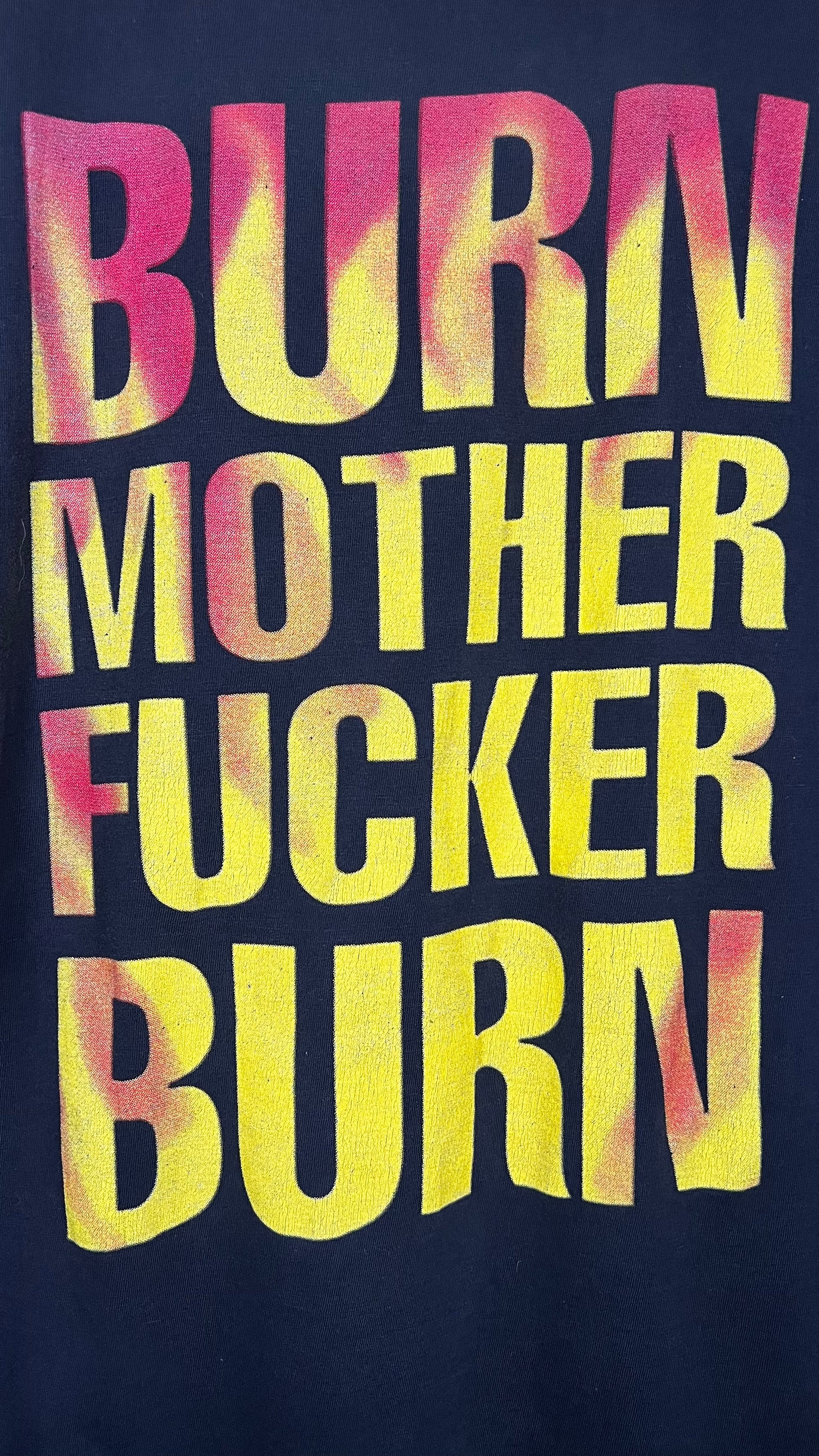 BLOODHOUND GANG RARE FIRE WATER BURN SINGLE ART TEE | FLAMING NUN | BURN MOTHERFUCKER BURN