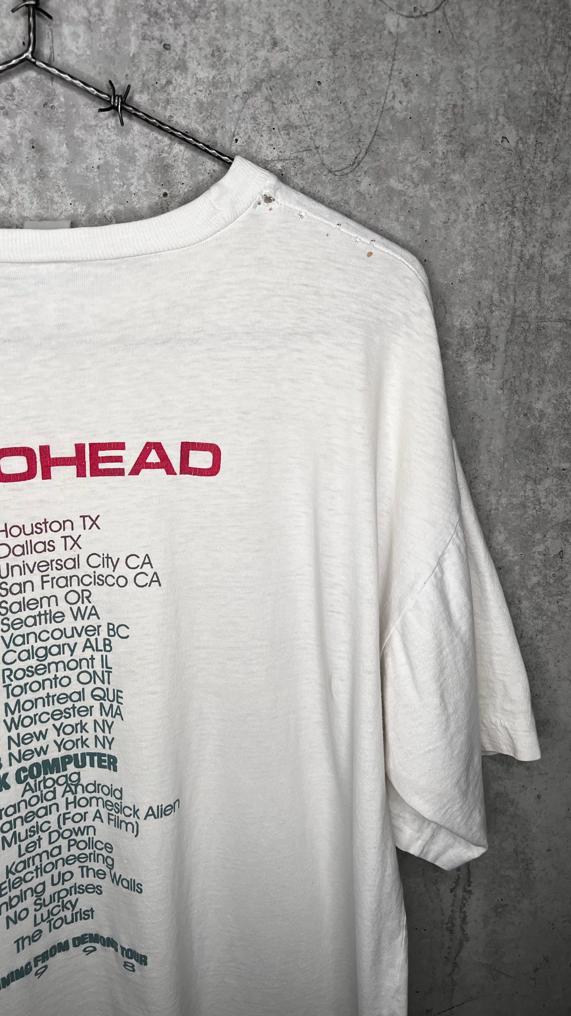 RADIOHEAD AGAINST DEMONS TOUR TEE| OK COMPUTER | RUNNING FROM DEMONS BACK HIT