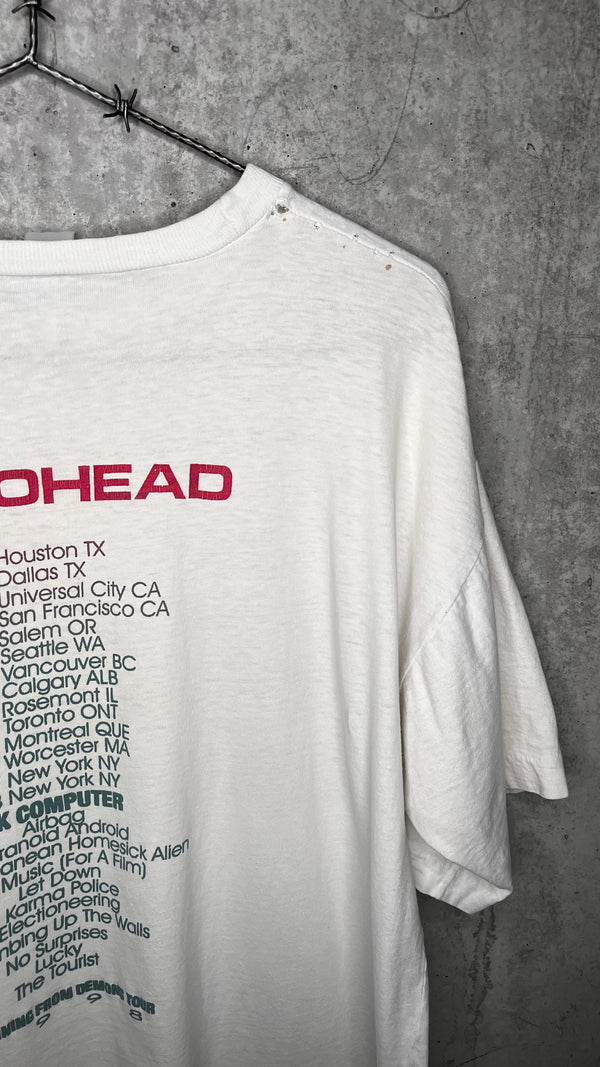 RADIOHEAD AGAINST DEMONS TOUR TEE| OK COMPUTER | RUNNING FROM DEMONS BACK HIT
