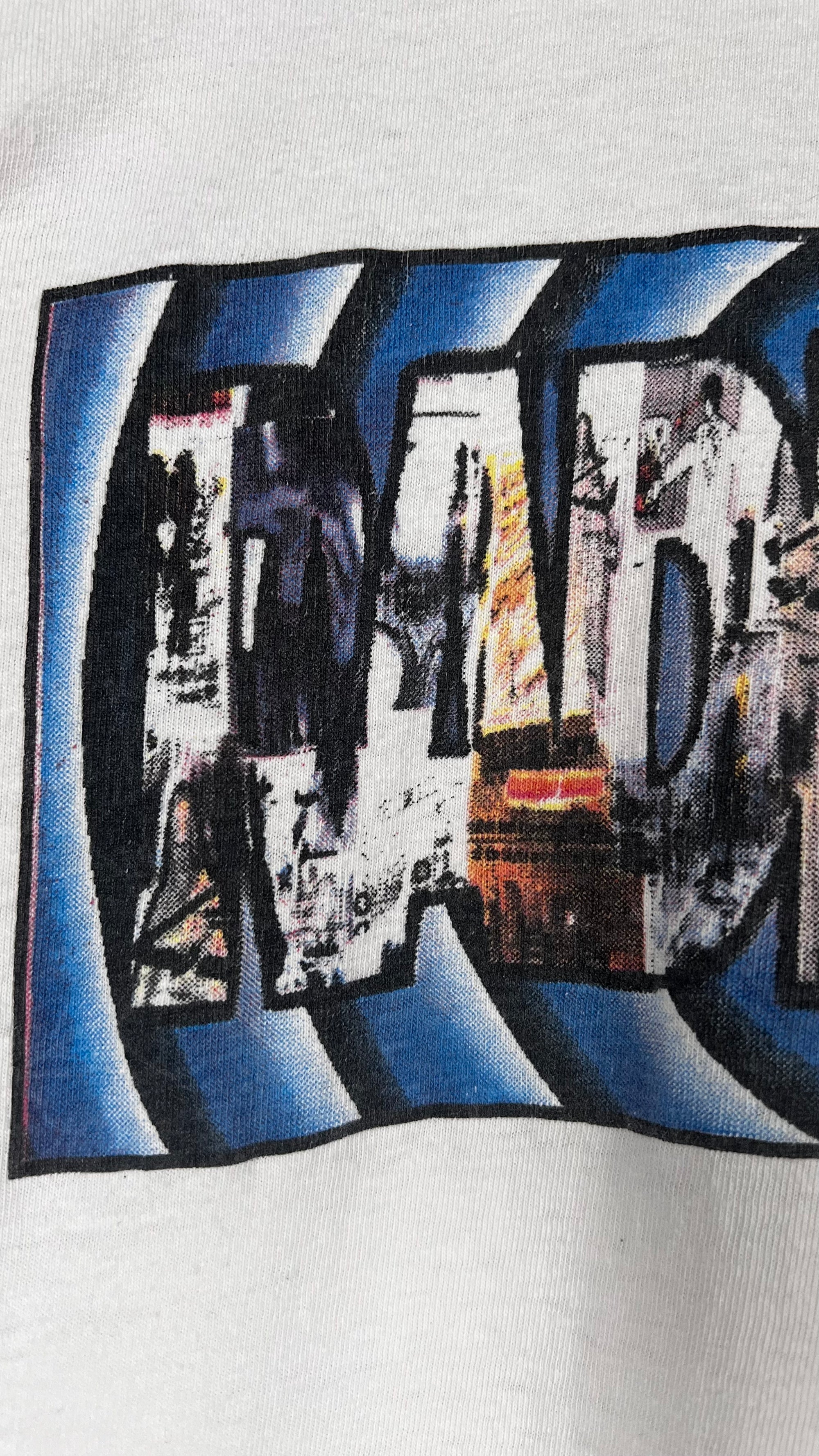 RADIOHEAD AGAINST DEMONS TOUR TEE| OK COMPUTER | RUNNING FROM DEMONS BACK HIT