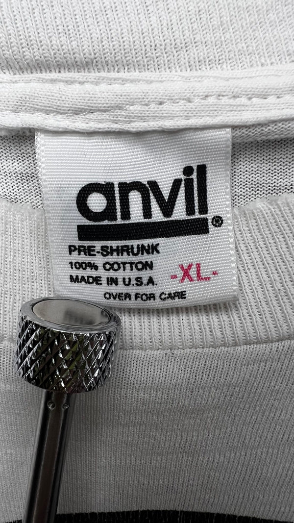 MELVINS FIEND CLUB FOUR-SIDED LONG SLEEVE THRASHED TEE 90’ | BONE RECORDS BLACK FLAG RIP BACK HIT | PUSHEAD ARTWORK