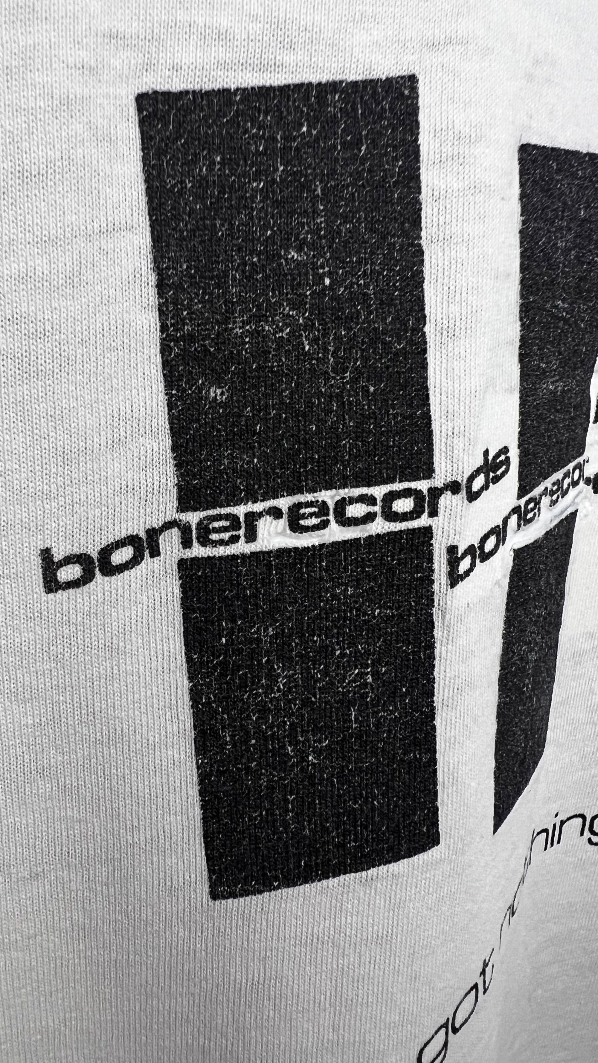 MELVINS FIEND CLUB FOUR-SIDED LONG SLEEVE THRASHED TEE 90’ | BONE RECORDS BLACK FLAG RIP BACK HIT | PUSHEAD ARTWORK