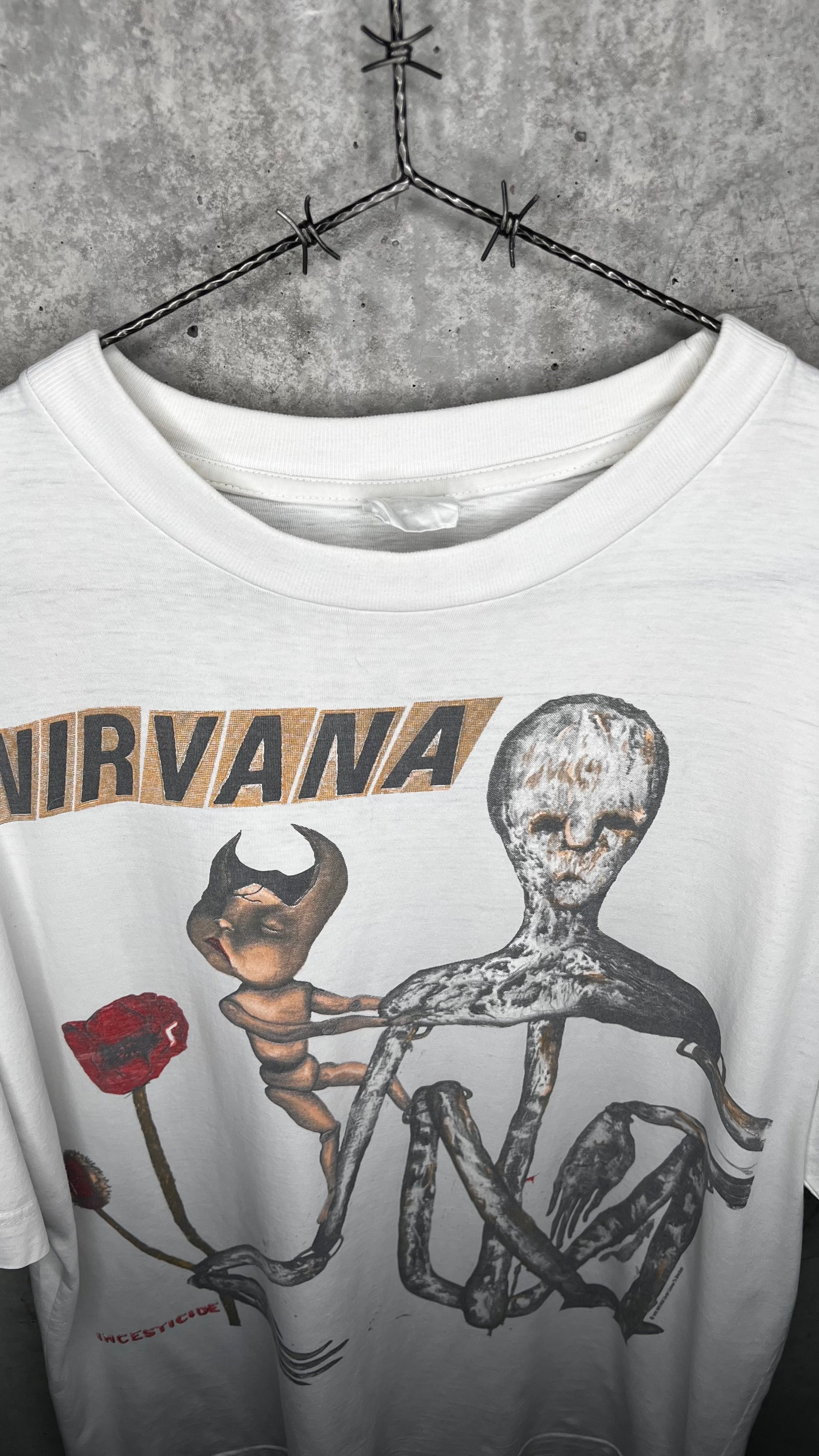 NIRVANA INCESTICIDE TEE 93’ | EURO WHITE VARIANT WITH BACK HIT