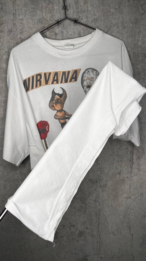 NIRVANA INCESTICIDE TEE 93’ | EURO WHITE VARIANT WITH BACK HIT