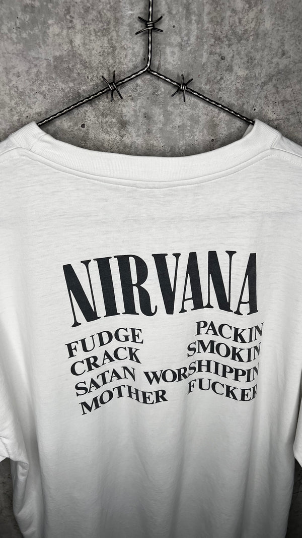 NIRVANA INCESTICIDE TEE 93’ | EURO WHITE VARIANT WITH BACK HIT