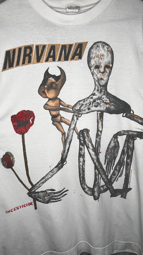 NIRVANA INCESTICIDE TEE 93’ | EURO WHITE VARIANT WITH BACK HIT
