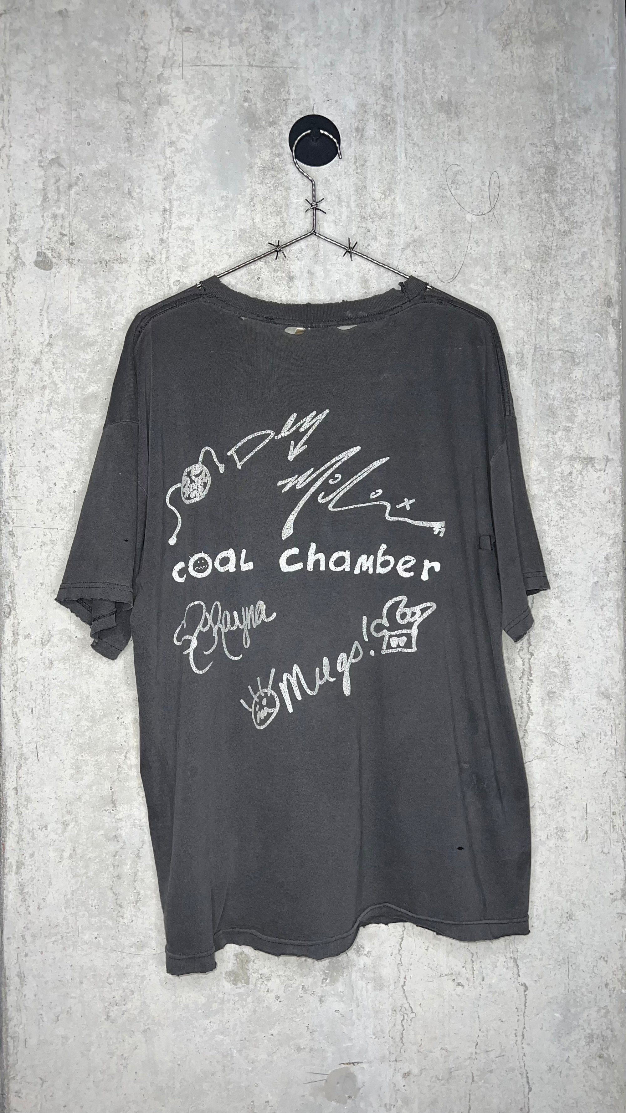 COAL CHAMBER 4 HEADS TOUR TEE | BAND MEMBER SIGNATURES BACK HIT