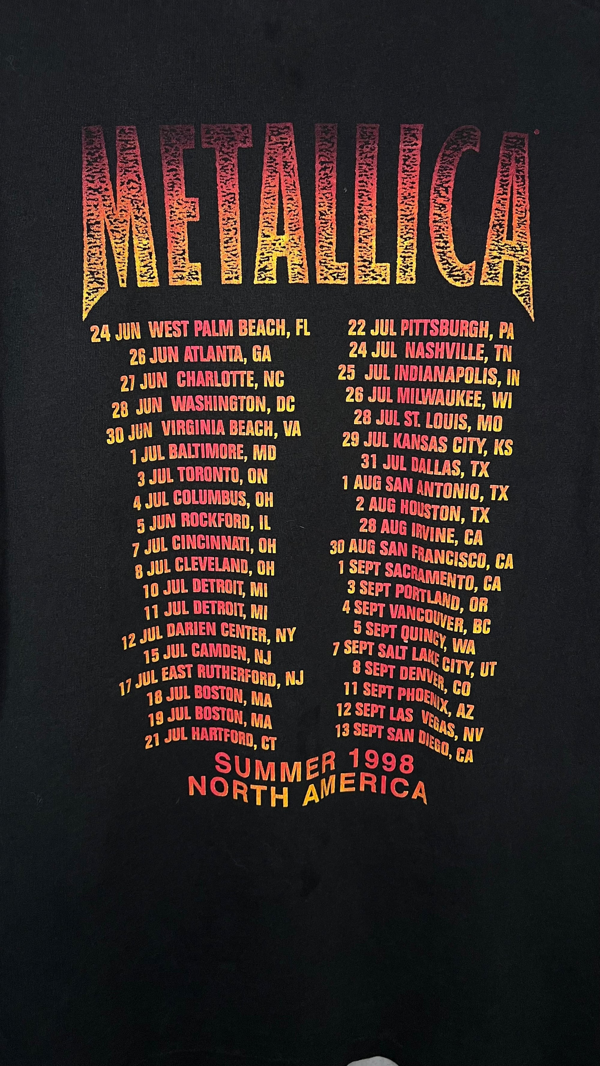 METALLICA RELOAD NORTH AMERICA SUMMER TOUR TEE | BAND PORTRAIT