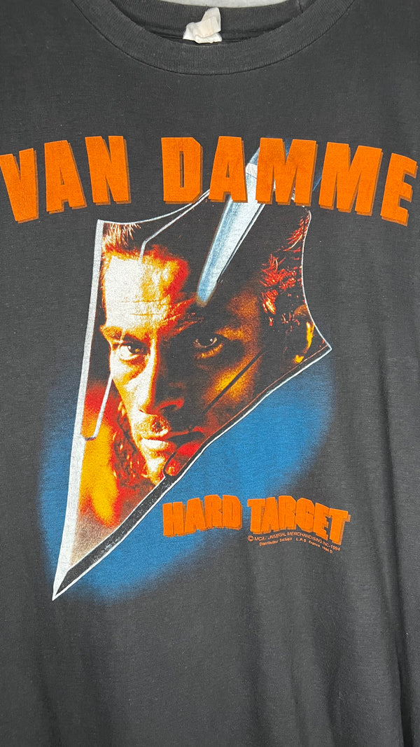 HARD TARGET RARE MOVIE POSTER PRINT TEE | JEAN CLAUDE VAN DAMME