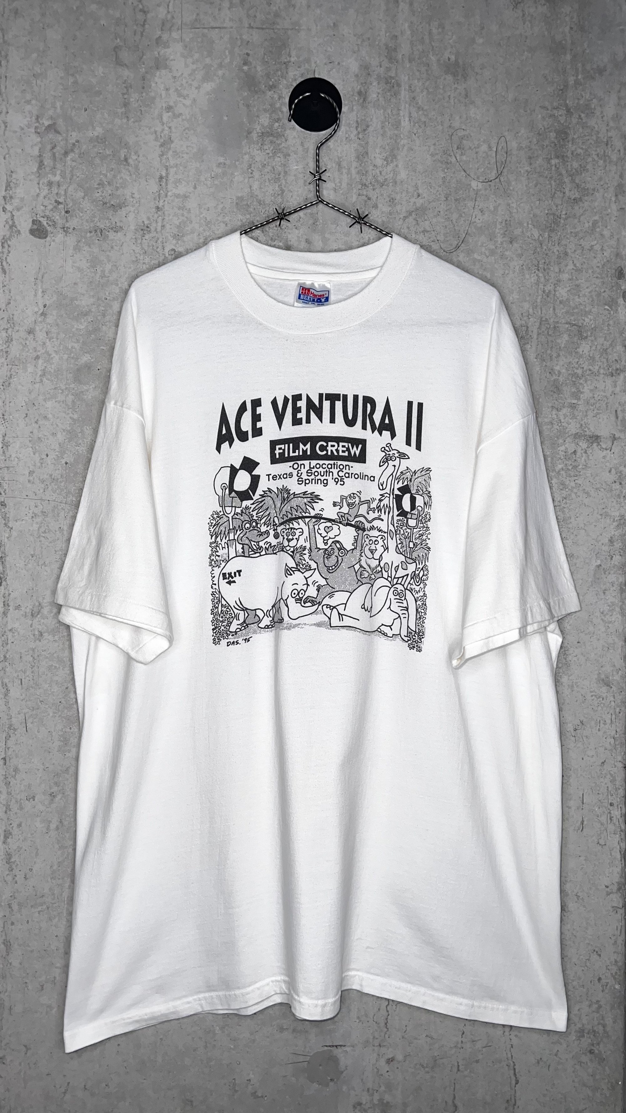 ACE VENTURA 2 WHEN NATURE CALLS FILM CREW ONLY TEE | SIGNED BY JIM CARREY