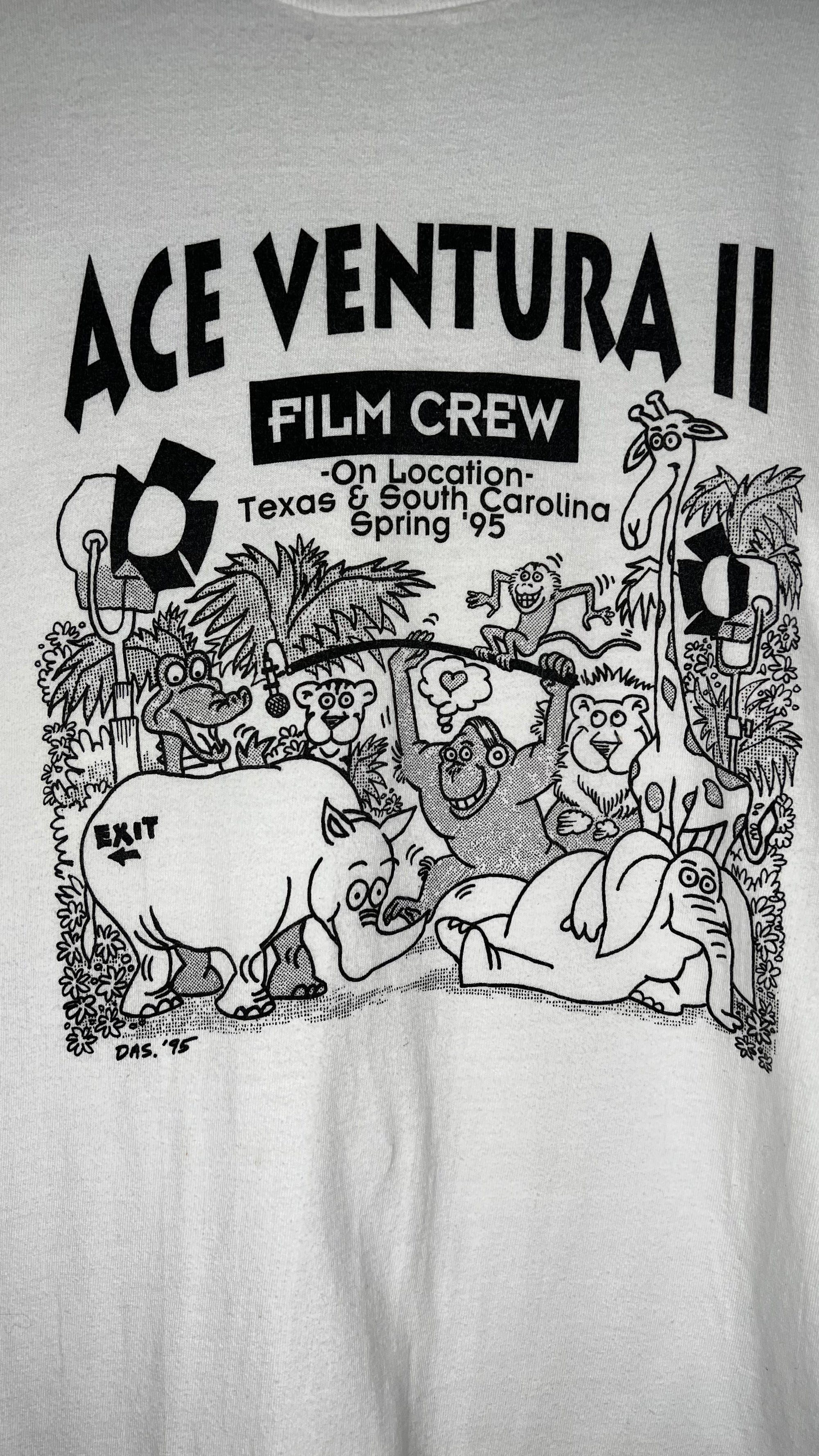 ACE VENTURA 2 WHEN NATURE CALLS FILM CREW ONLY TEE | SIGNED BY JIM CARREY