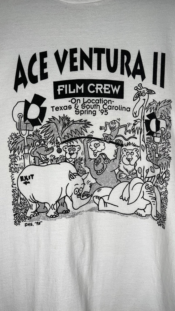 ACE VENTURA 2 WHEN NATURE CALLS FILM CREW ONLY TEE | SIGNED BY JIM CARREY
