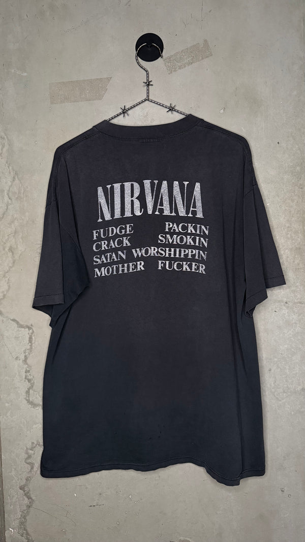 92’ NIRVANA VESTIBULE TEE | FUDGE PACKIN CRACK SMOKIN SATAN WORSHIPPIN MOTHER FUCKER