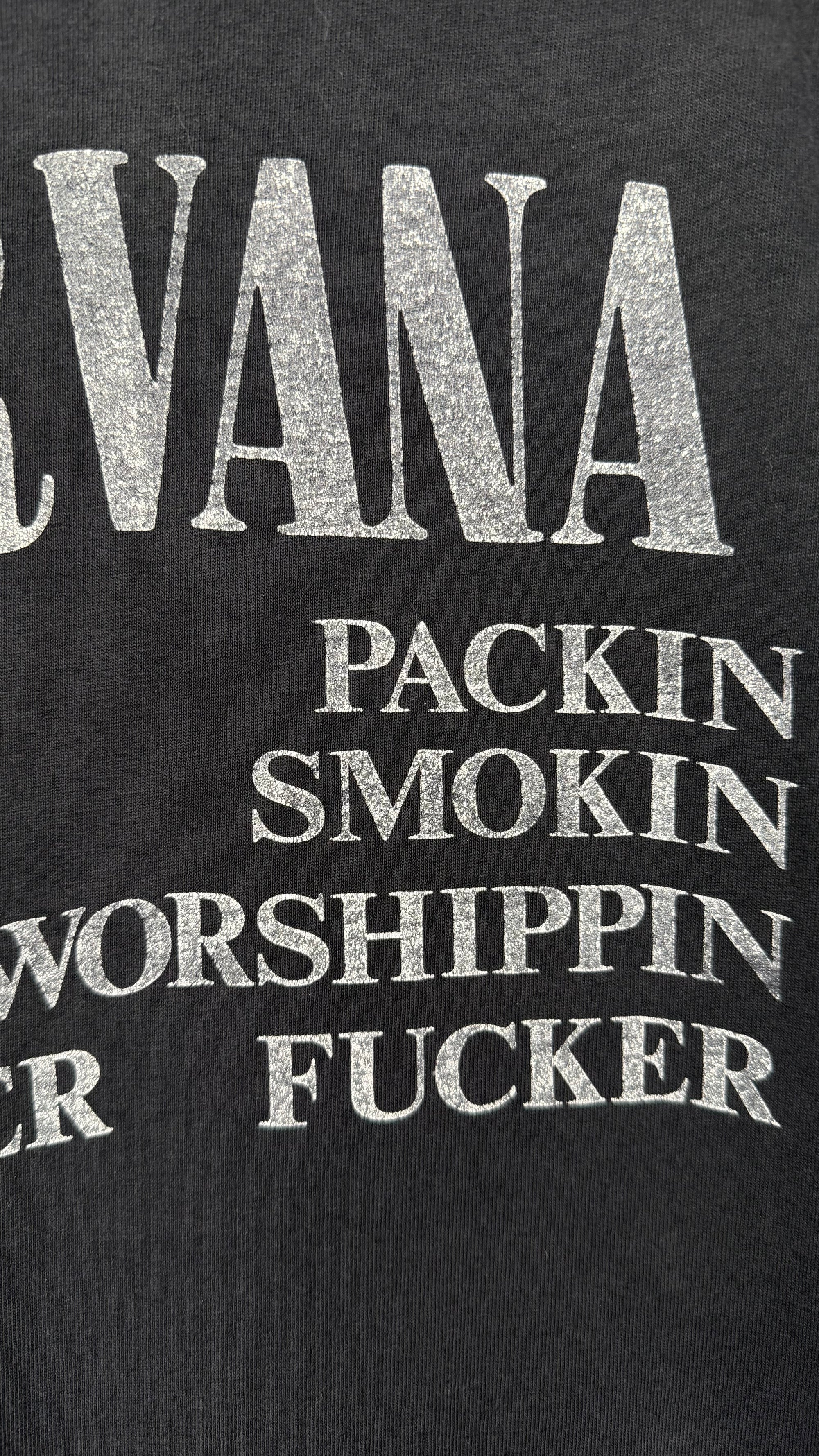 92’ NIRVANA VESTIBULE TEE | FUDGE PACKIN CRACK SMOKIN SATAN WORSHIPPIN MOTHER FUCKER